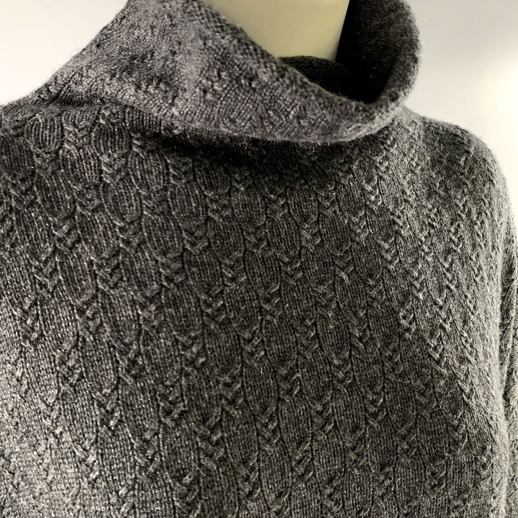 eskandar ESKANDAR Turtleneck Sweater Size M Grey Silk Cashmere Oversized Size M / US 6-8 / IT 42-44 - 2 Thumbnail