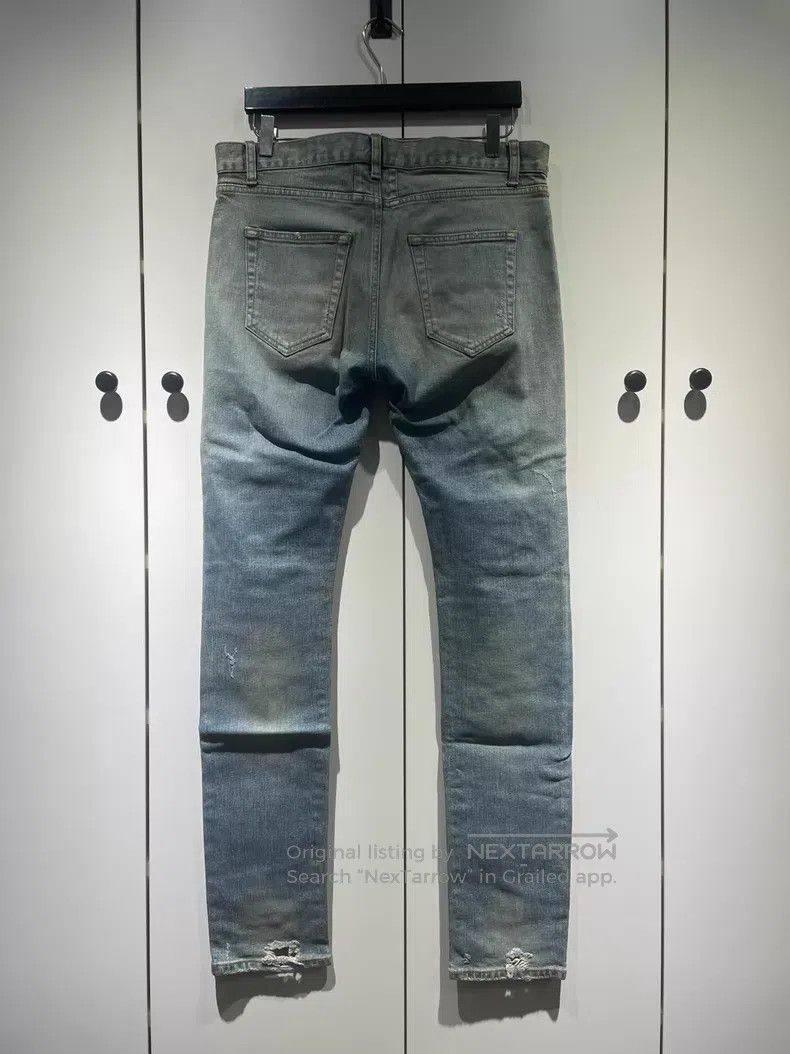 Saint Laurent Paris Saint Laurent Paris Blue Big Destroyed Denim Jeans Size US 32 / EU 48 - 2 Thumbnail