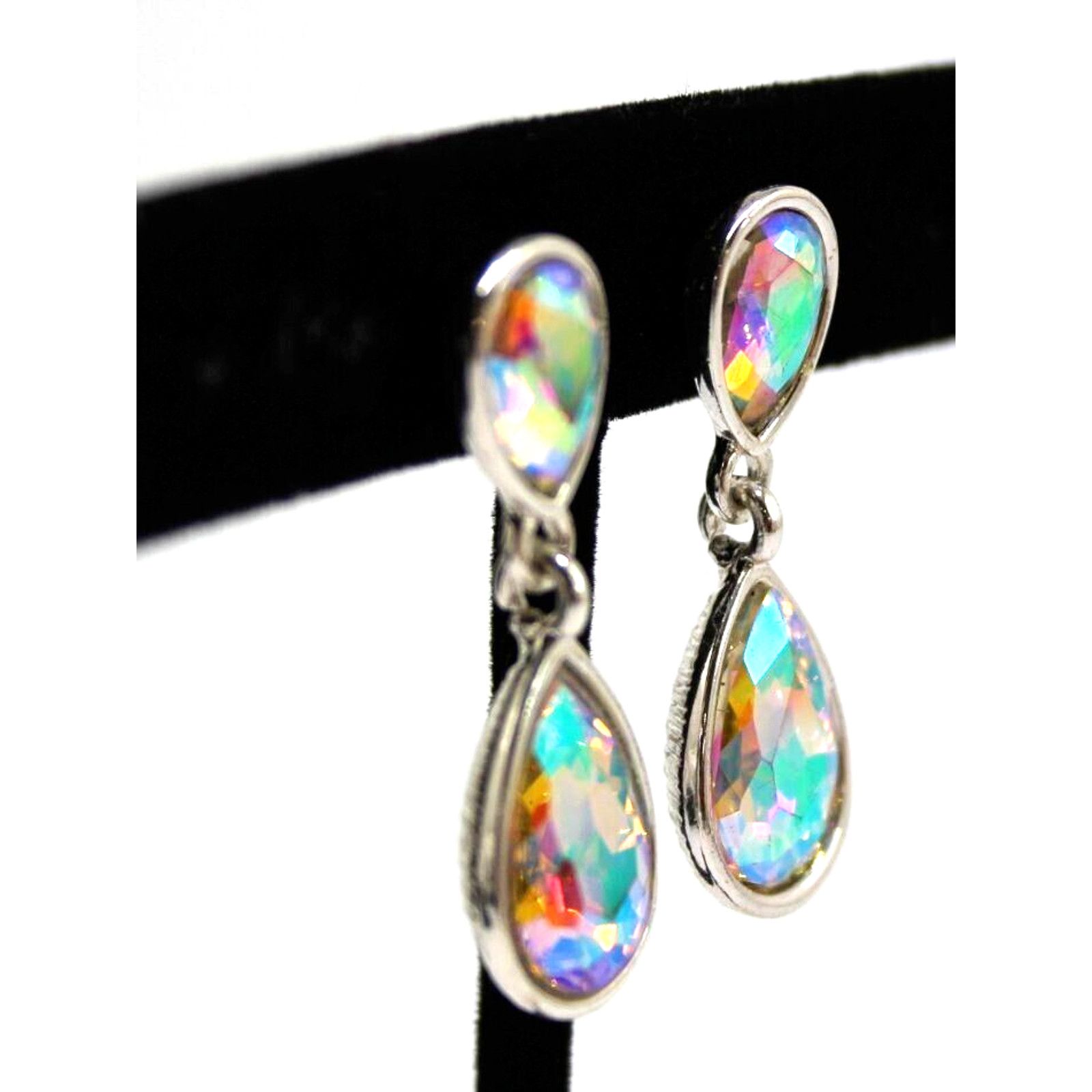 Other Fiery Aurora Borealis Rhinestone Necklace Earring •Tear Drop Size ONE SIZE - 3 Thumbnail