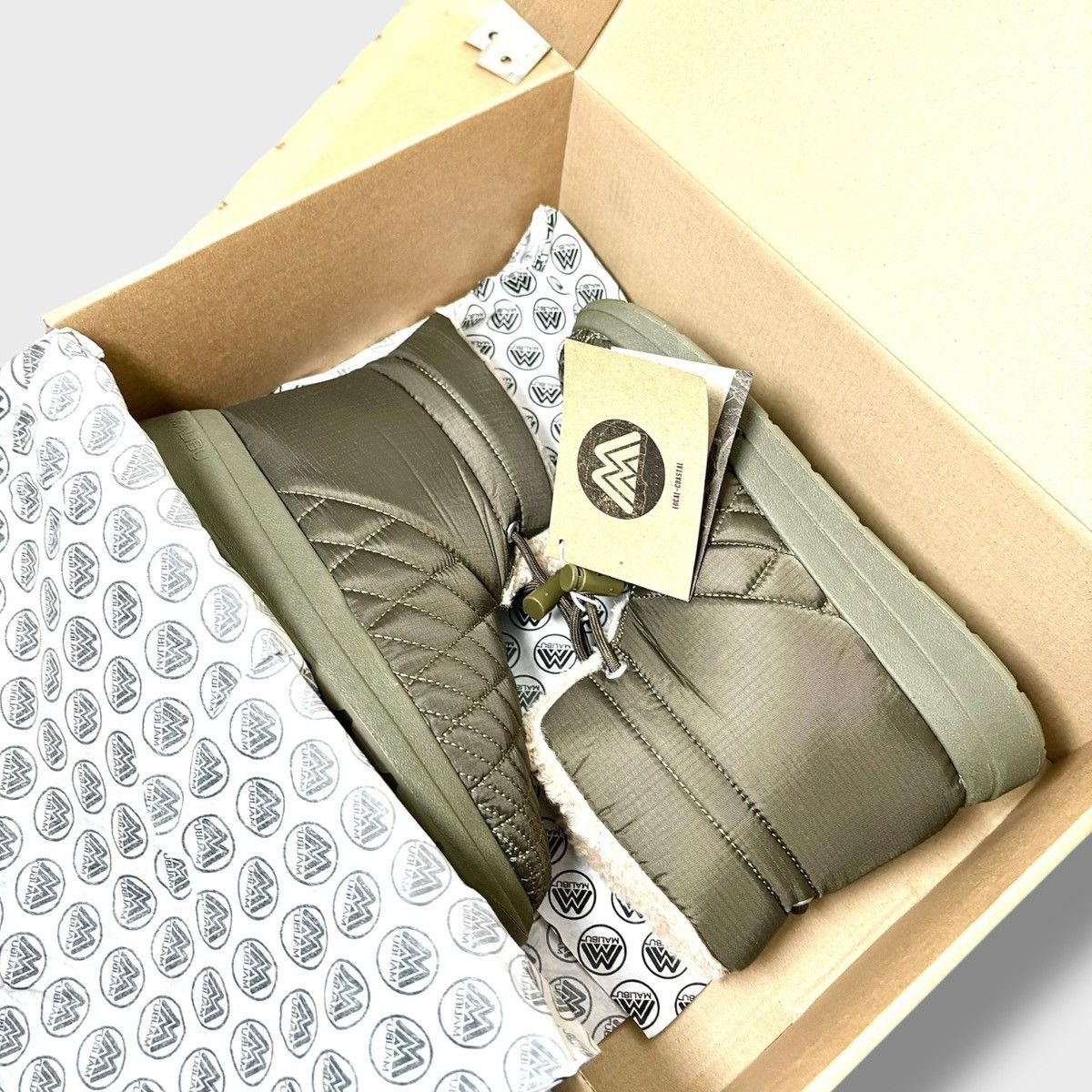 Malibu Sandals Malibu Women’s Little Dume Quilted Faux Fur Olive Boots Sz 6 Size US 6 / IT 36 - 4 Thumbnail