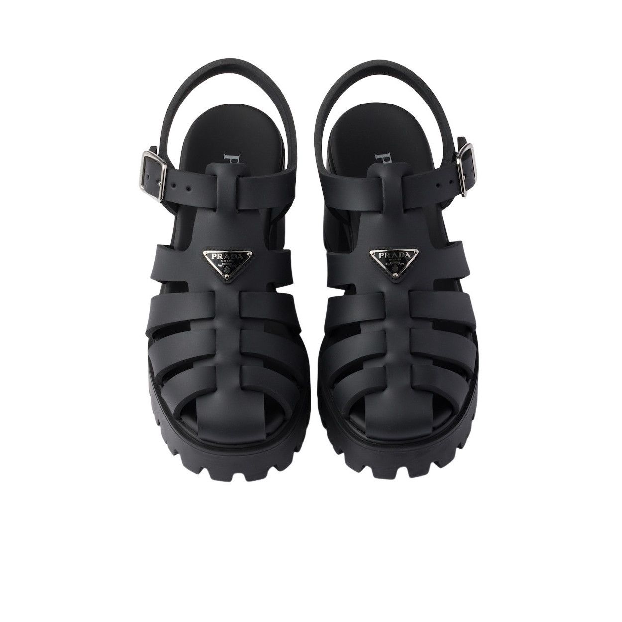 Prada PRADA $950 Black Rubber 90mm Platform Sandals New & Authenti Size US 10 / IT 40 - 3 Thumbnail