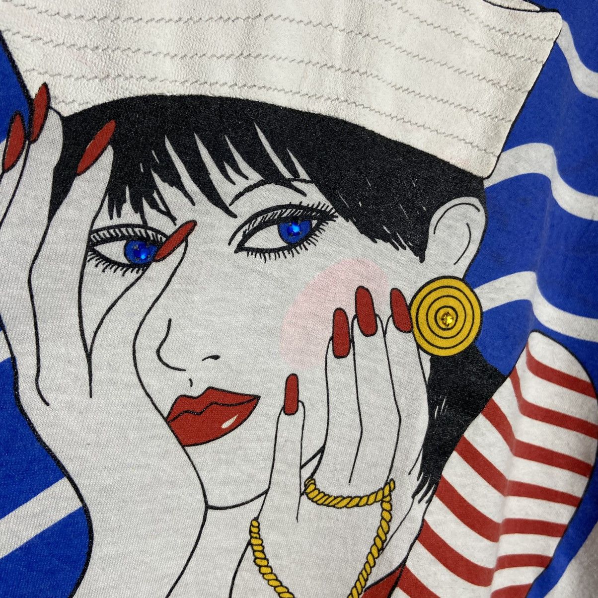 Vintage Vintage 1988s Carol Joseph Lady Sailor Designer Art T-Shirt Size US XL / EU 56 / 4 - 5 Thumbnail