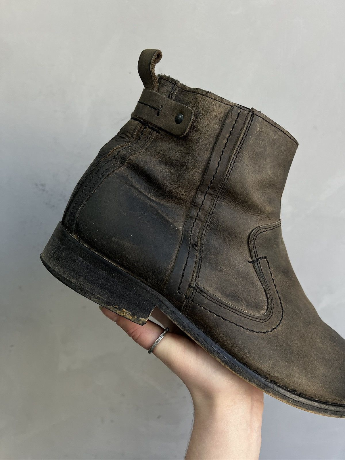 MoMA Avant garde CCP style leather platform bots opium style Size US 10 / EU 43 - 4 Thumbnail