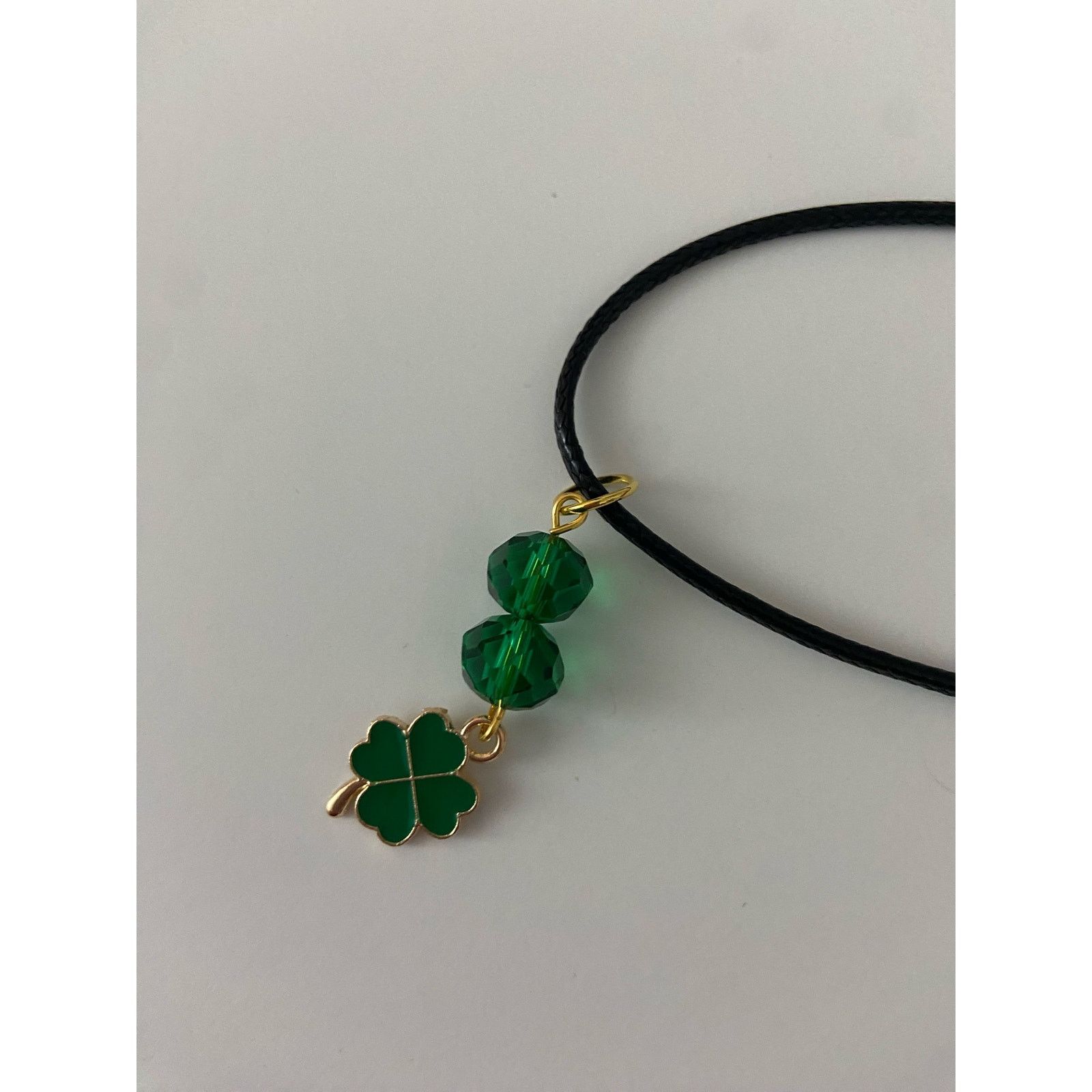 Handmade green glass shamrock pendant necklace Size ONE SIZE - 4 Thumbnail