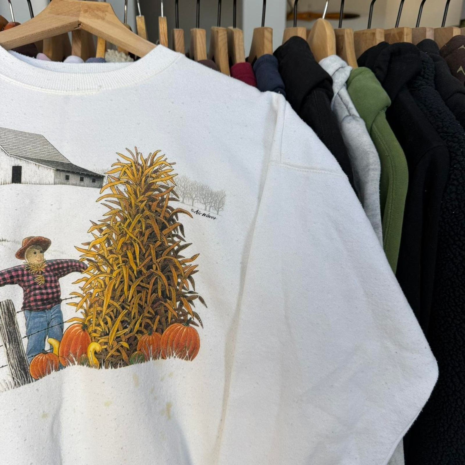 Other Vintage 90s Farm Autumn Fall Sweatshirt White Size US XL / EU 56 / 4 - 3 Thumbnail