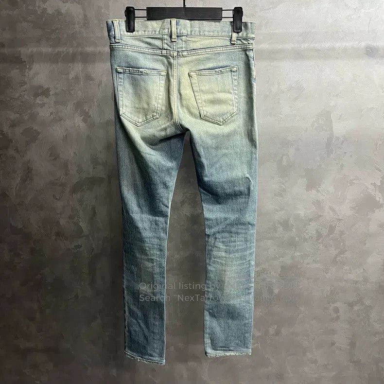 Saint Laurent Paris Saint Laurent Paris Classic Blue Washed Destroyed Mid Rise Size US 28 / EU 44 - 3 Thumbnail