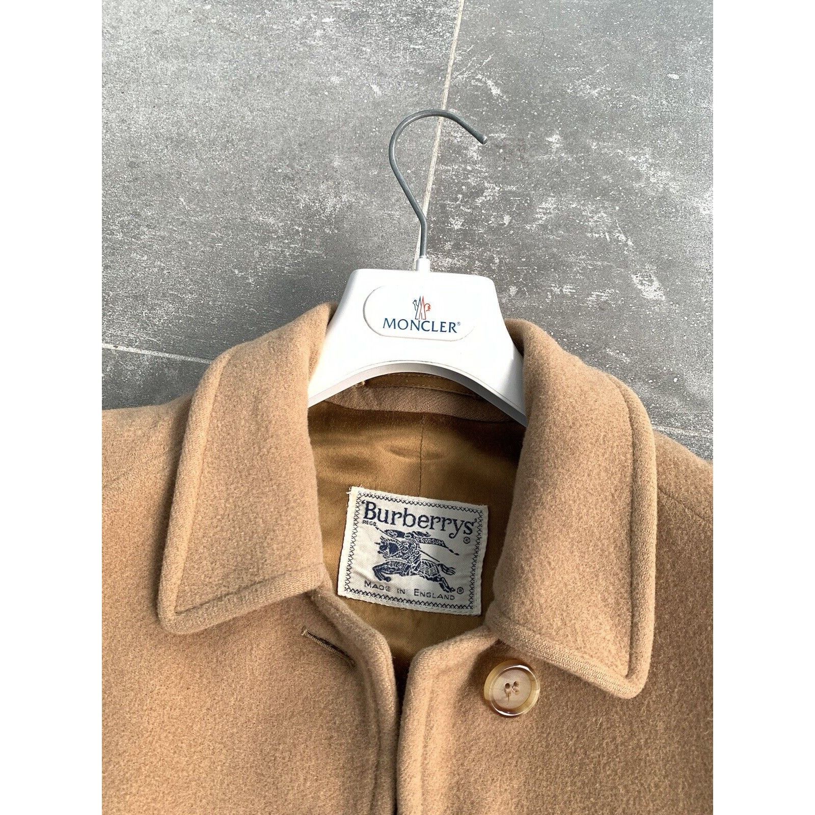 Burberry × Vintage Women's BURBERRYS CAMEL HAIR Wool Trench Coat Jacket UK 12 M Size M / US 6-8 / IT 42-44 - 12 Thumbnail