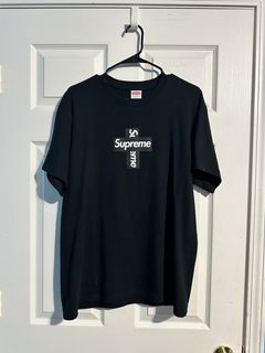 Supreme Cross Box Logo Black | Grailed