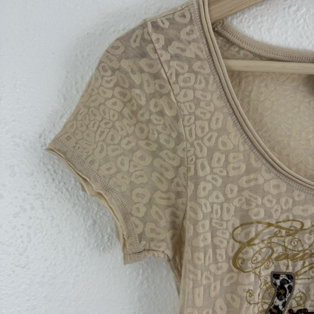 Other COWGIRL UP Vintage Y2K Beige Cheetah Semi Sheer Graphic Tee Size L / US 10 / IT 46 - 5 Thumbnail