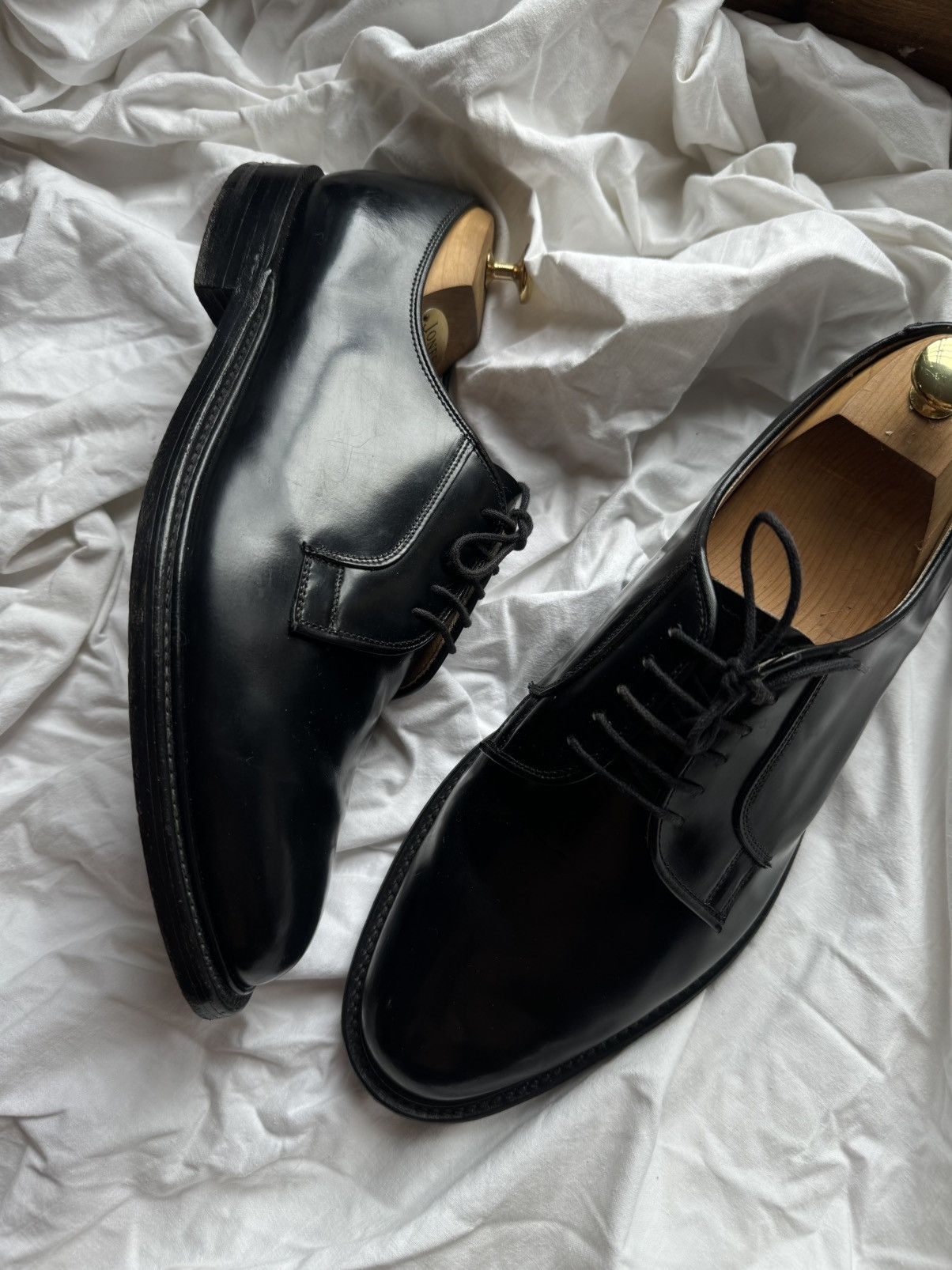 Loake Loake 771B Black classic polished leather derby Size US 11 / EU 44 - 4 Thumbnail
