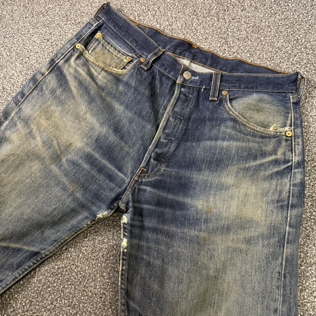 Levi's Vintage Clothing 90s Japanese Levis 501 Mud Wash Distressed Denim W34 Size US 34 / EU 50 - 3 Thumbnail