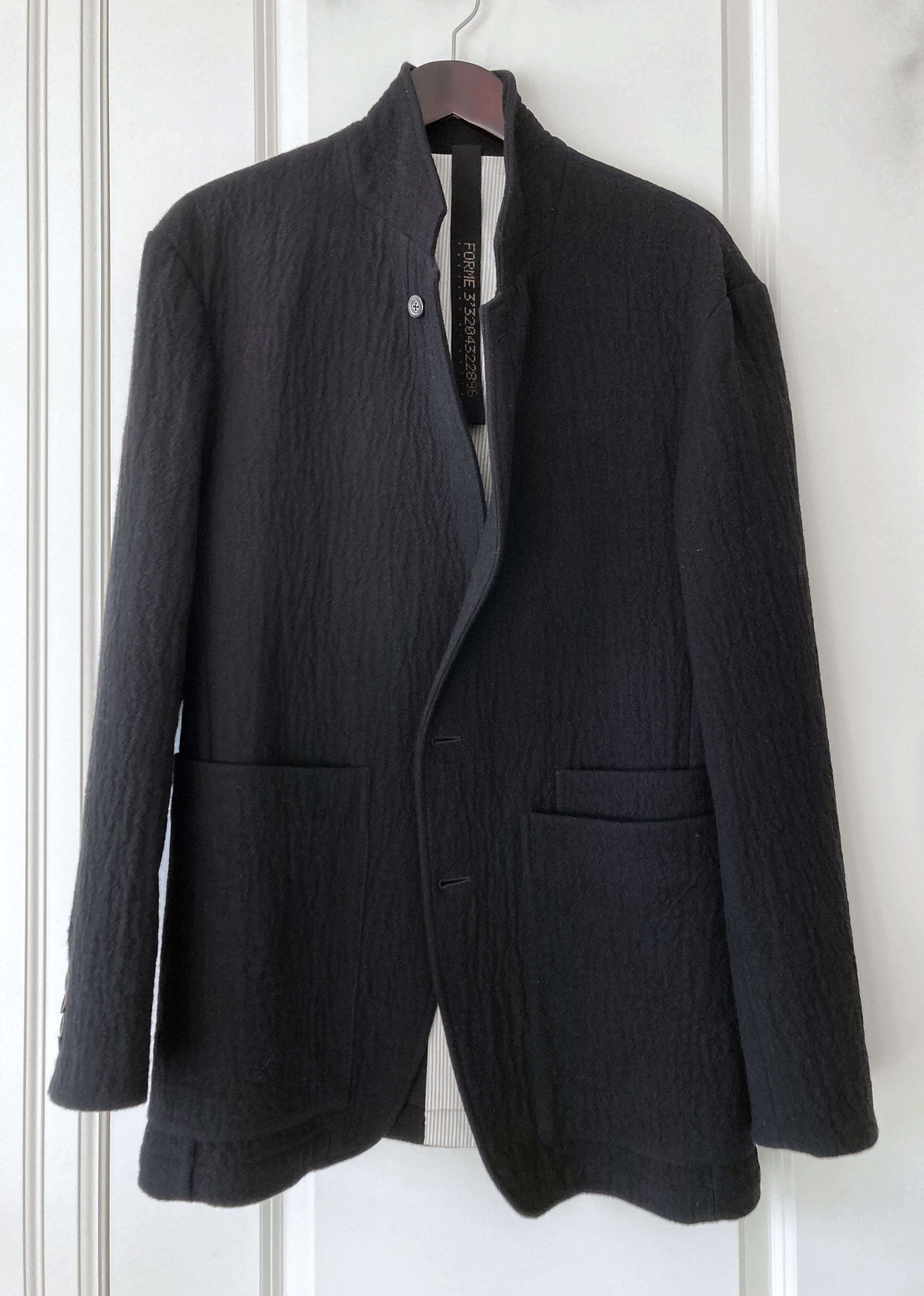 image of Forme D Expression Forme D'expression Fw23 Black Engineers Coat 1/2 Lined, Men's (Size Medium)