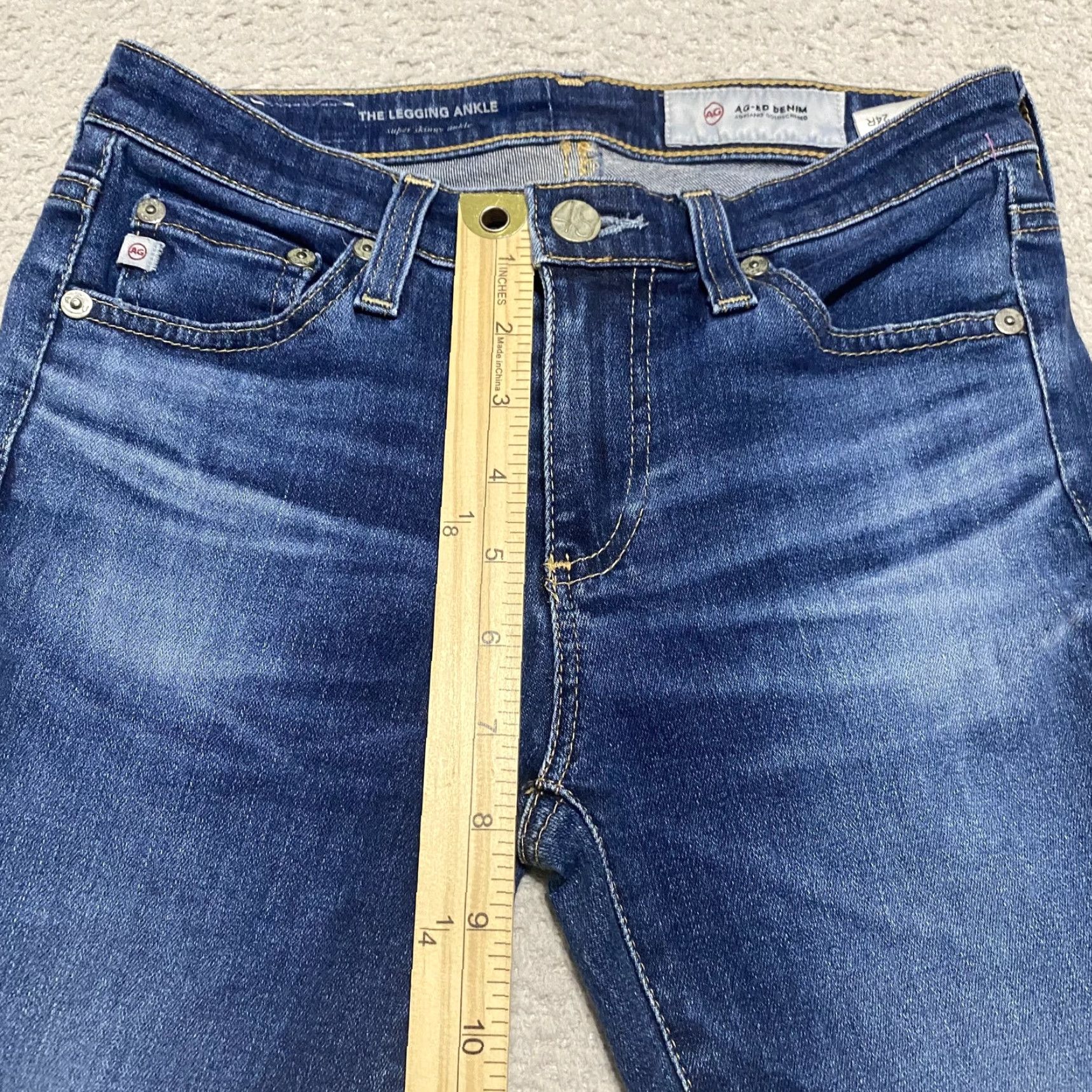 Denime AG Adriano Goldschmied Jeans Womens 24 Blue Denim The Legging Ankle Super Skinny Jeans - 24 Adult Womens Size 42" / US 20 - 7 Thumbnail