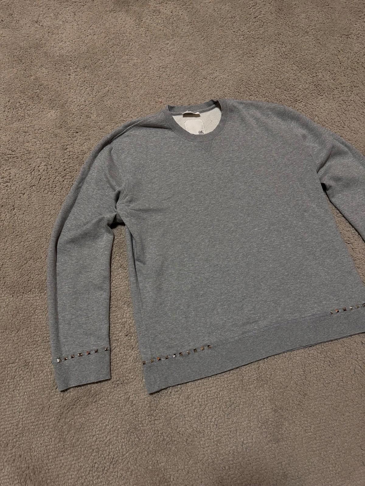 Valentino Valentino Rockstud Untitled 08 Grey Crewneck Sweatshirt Size US XL / EU 56 / 4 - 2 Thumbnail