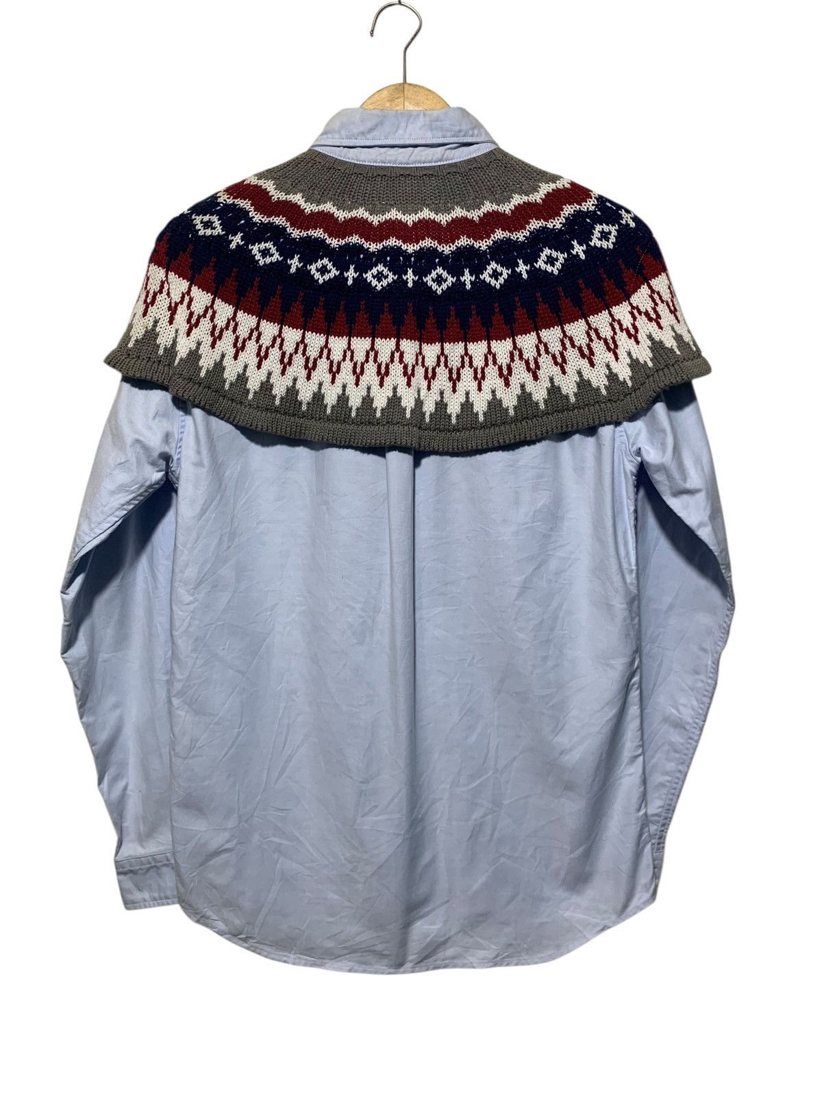 14th Addiction HBNS Japan hybrid knit cape on button down shirt Size US M / EU 48-50 / 2 - 8 Thumbnail