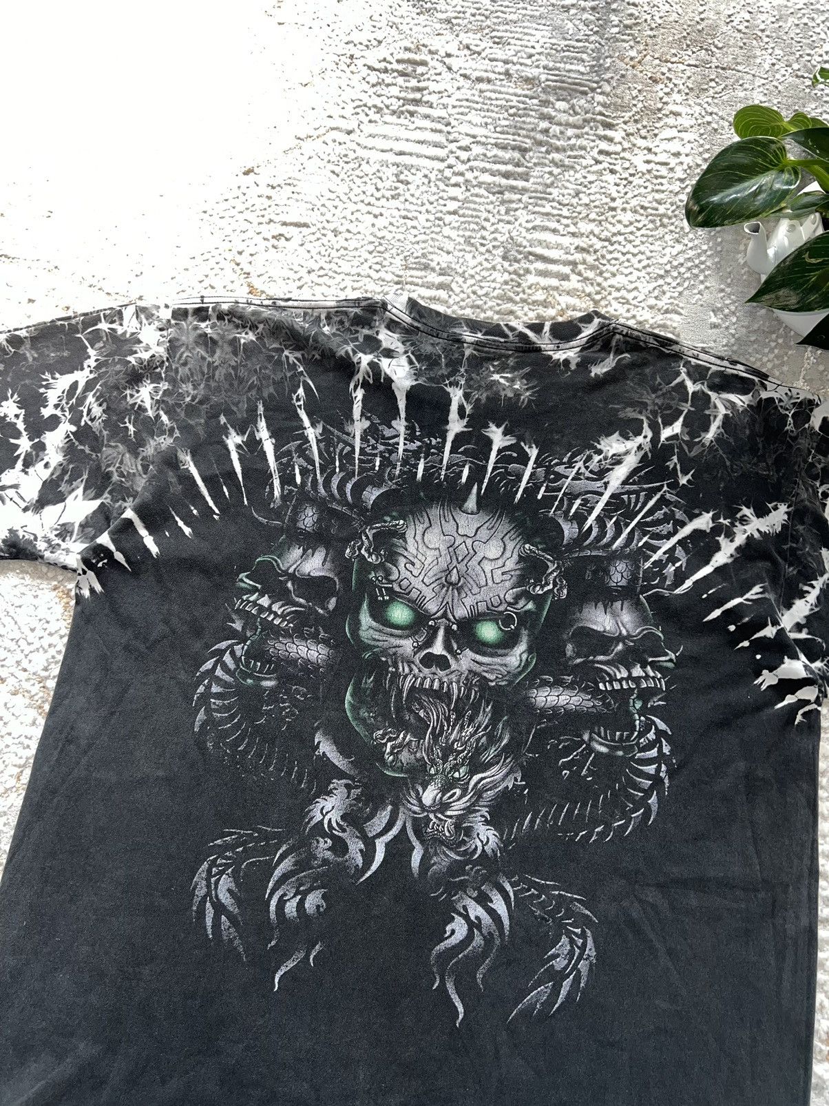 Affliction × Vintage × WWE VINTAGE 90S SURVIVORS BRAND SKULLS TIE-DYE T-SHIRT TEE Y2K Size US XL / EU 56 / 4 - 4 Thumbnail