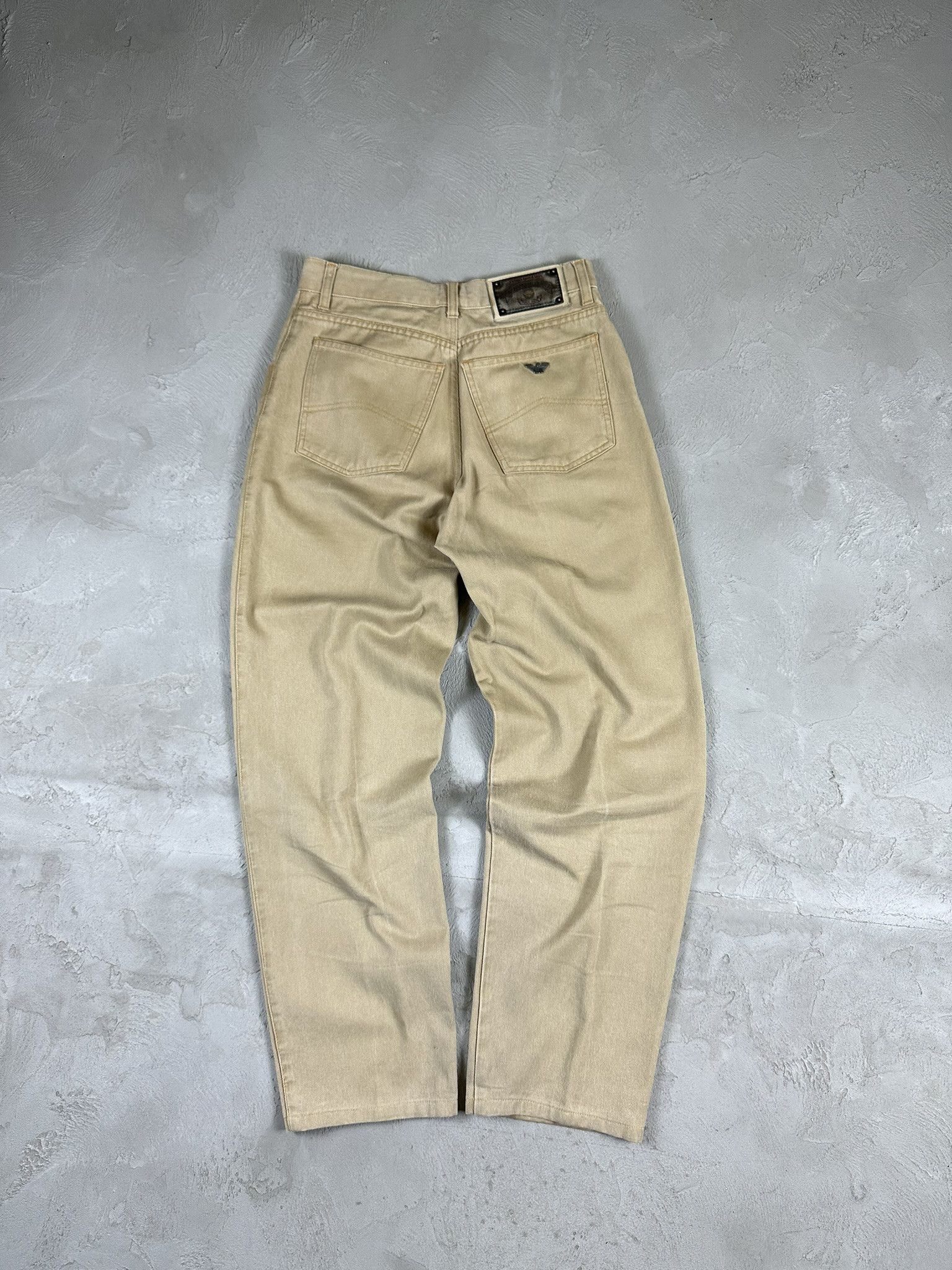 80s〜90s \"Giorgio Armani\" wide trousers 1990s Giorgio Armani Wide Leg Pants in Black on Black