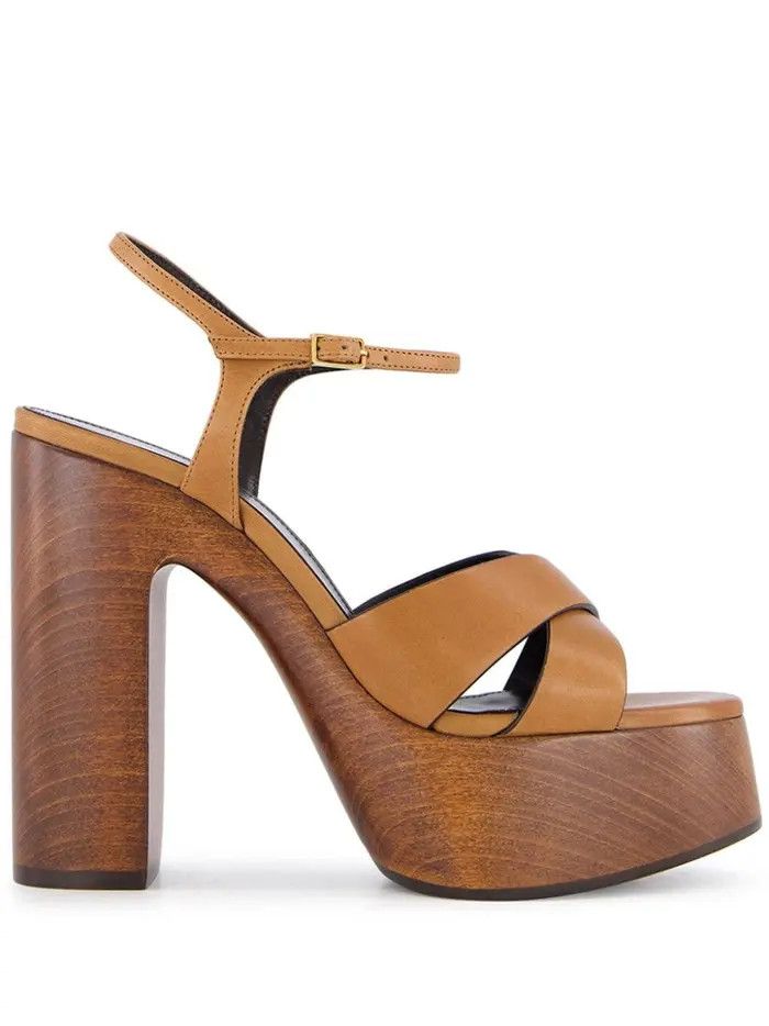 Saint Laurent Paris o1s1wg110925 Bianca Jota Heaven Platform Sandals in Brown Size US 12 / IT 42 - 1 Thumbnail