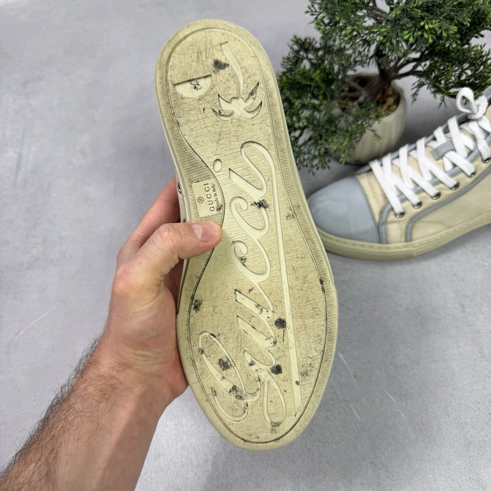 Gucci Gucci GG Monogram High Sneaker Size US 7 Grey Size US 7 / EU 40 - 11 Thumbnail