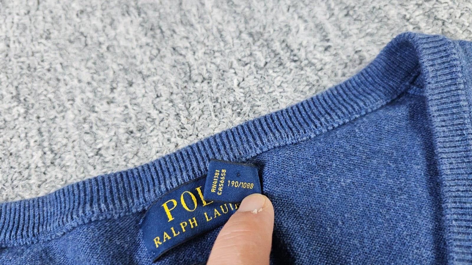 Polo Ralph Lauren Polo Ralph Lauren Pima Cotton V-Neck Sweater Pony Logo 2XL Size US XXL / EU 58 / 5 - 6 Thumbnail