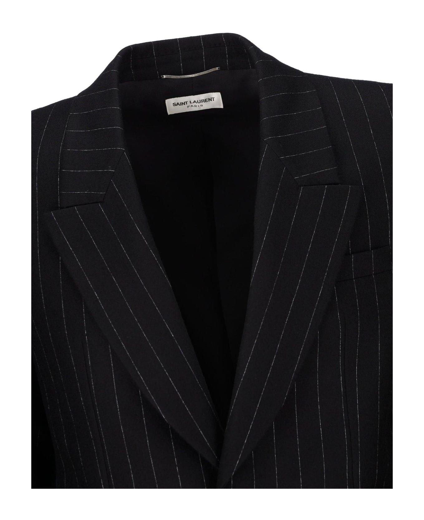 Saint Laurent Paris o1bcso1str0125 Veste Boutons Col Piq in Black Size US L / EU 52-54 / 3 - 3 Thumbnail