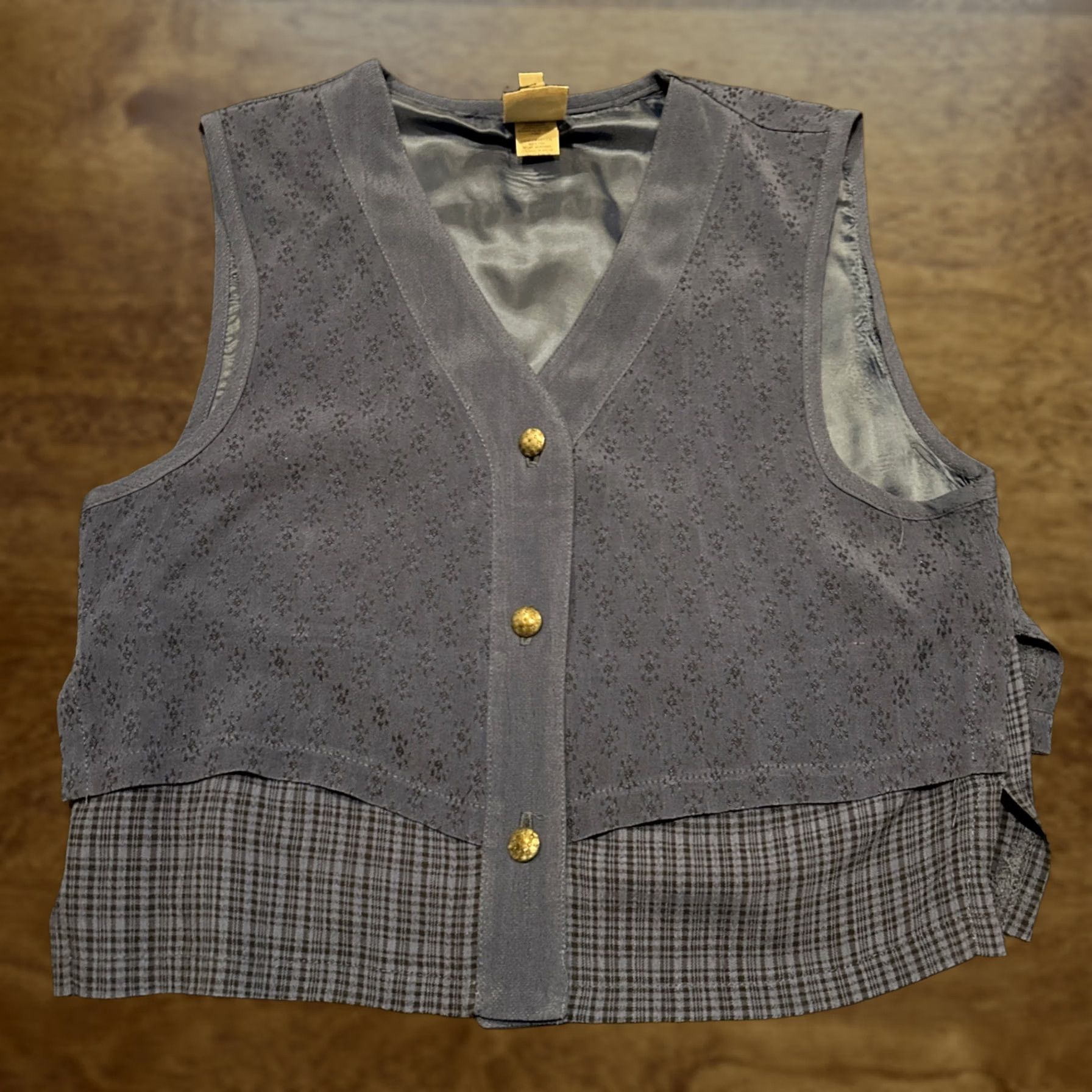 Vintage VINTAGE Ali Miles Vest Women's PS BLUE Lined Button Patterned Floral Short 20” 17” Chest Adults Women Size S / US 4 / IT 40 - 1 Thumbnail