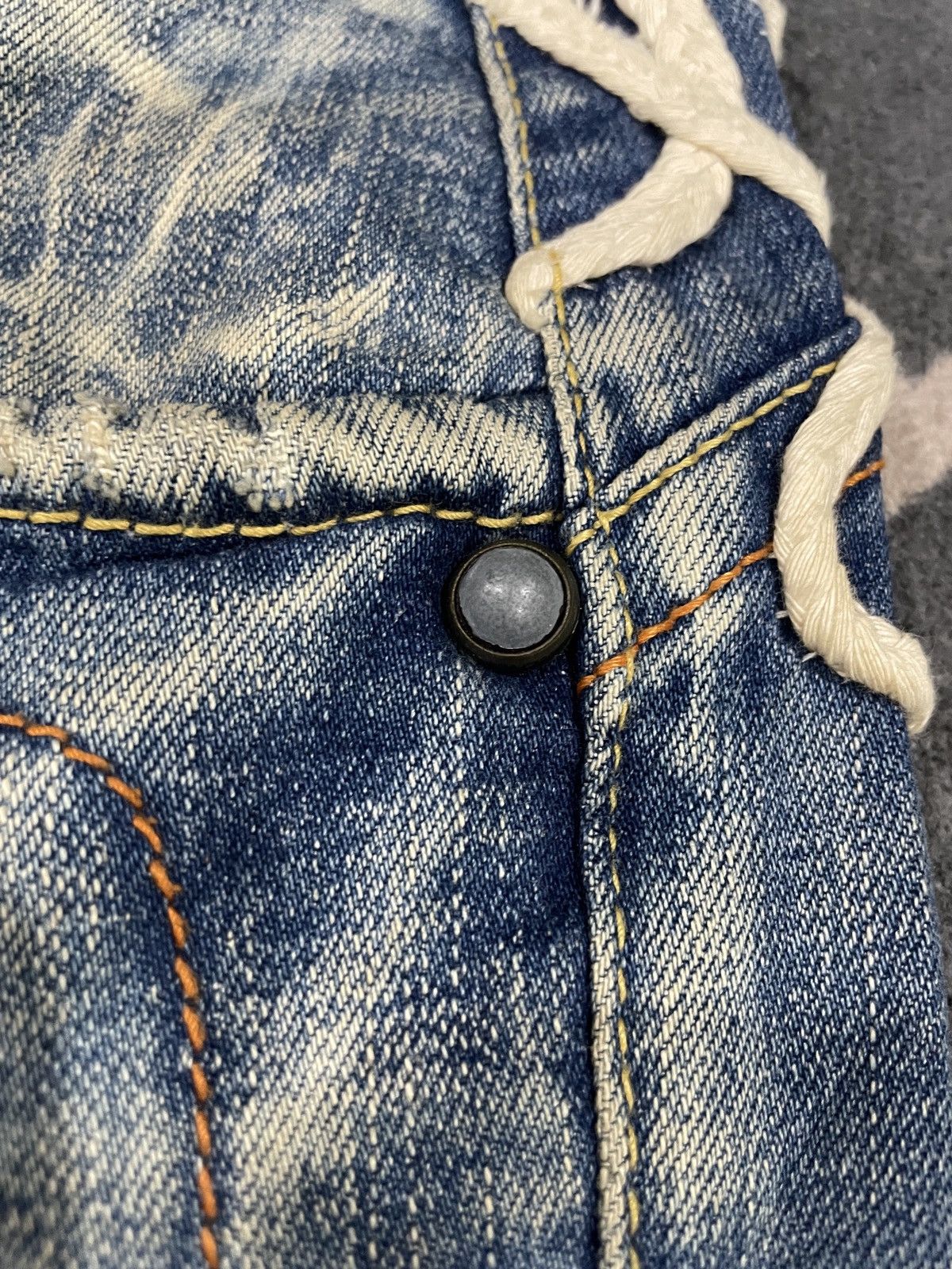 If Six Was Nine Flared Japanese Brand Studio RP & Denim Distressed Jeans Size US 35 - 16 Thumbnail