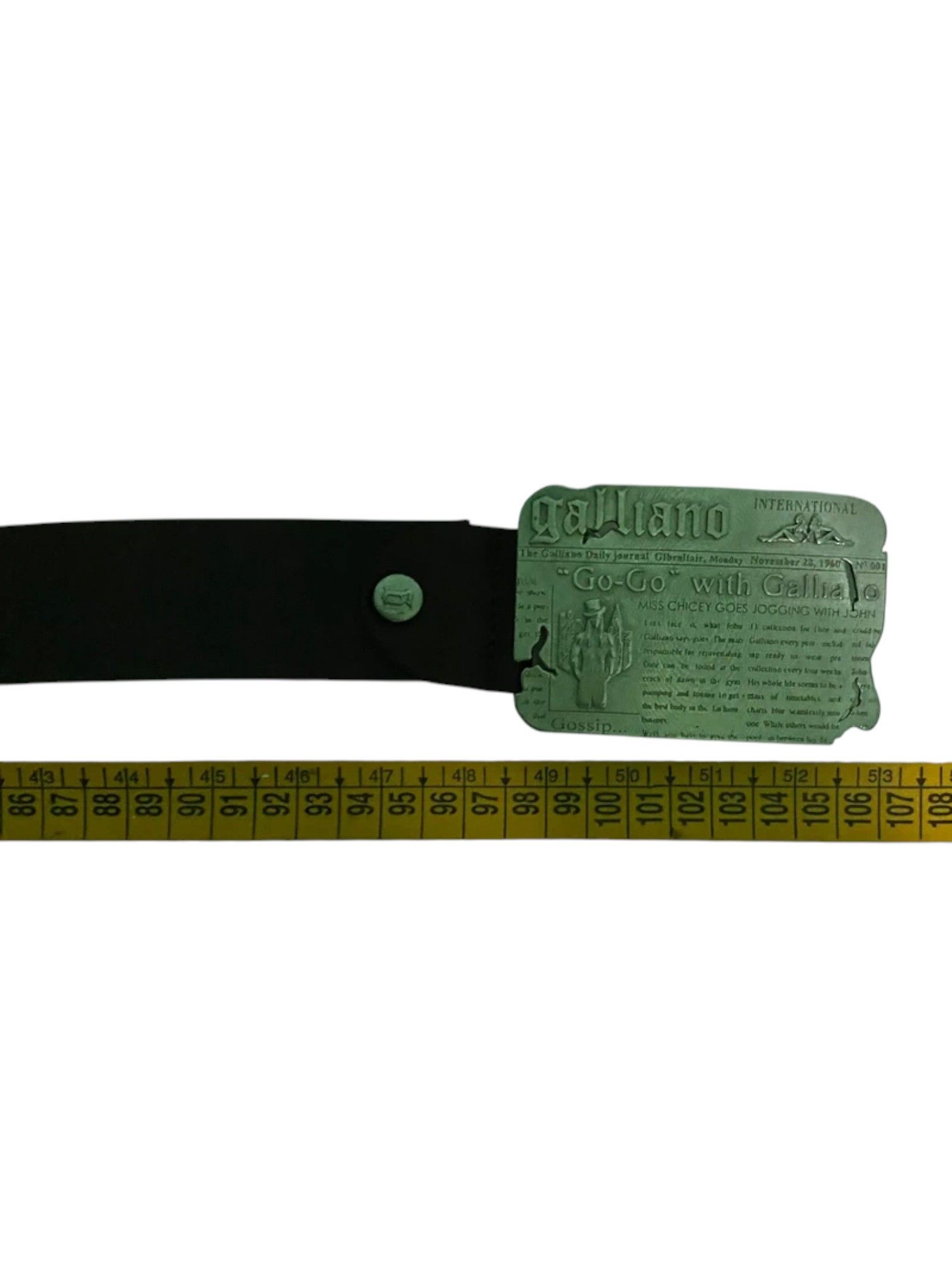 John Galliano John Galliano “Go-Go” Newspaper Buckle Belt, 2000s Size ONE SIZE - 2 Thumbnail