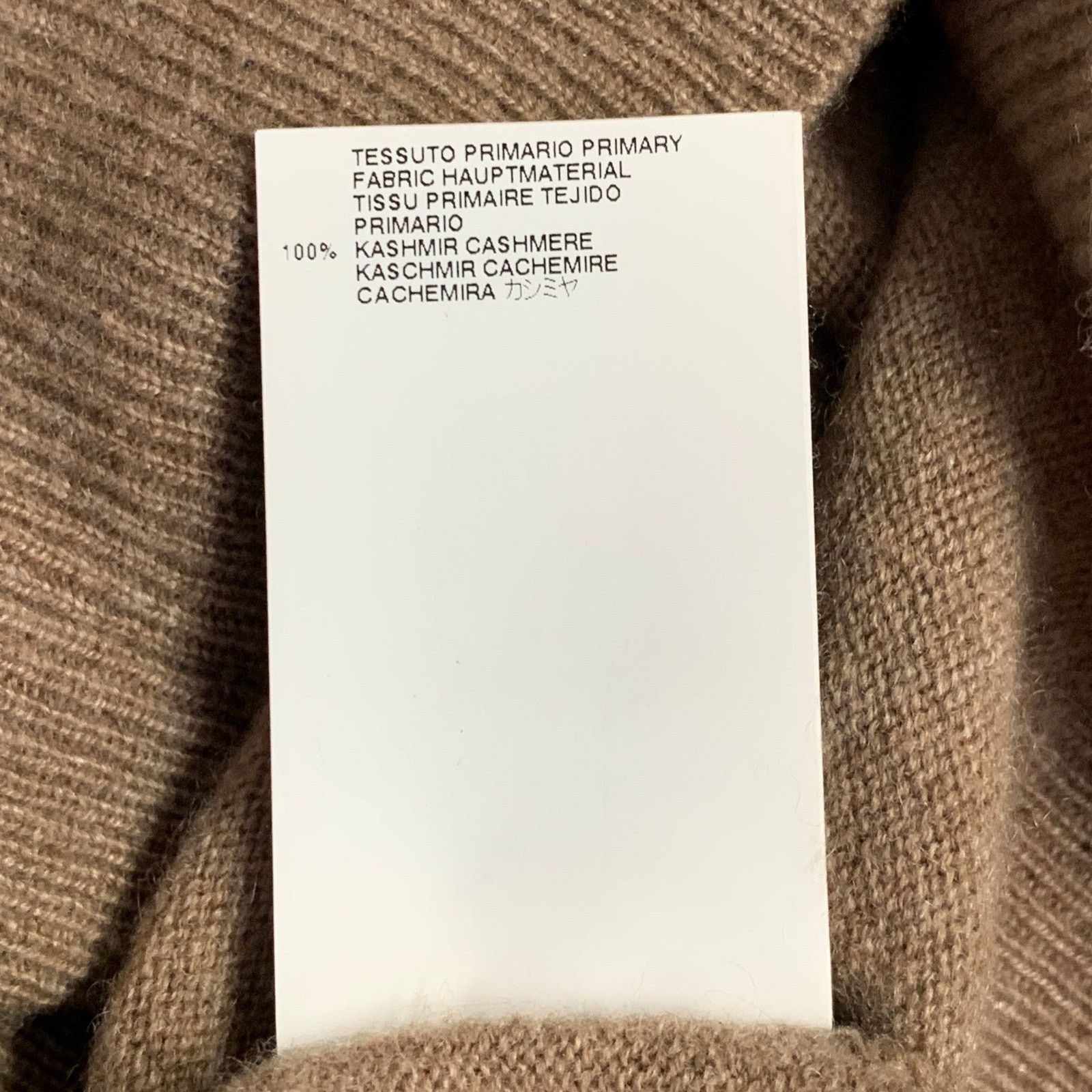 Maison Margiela MAISON MARTIN MARGIELA Camel Cashmere V-Neck Pullover Size US L / EU 52-54 / 3 - 9 Thumbnail