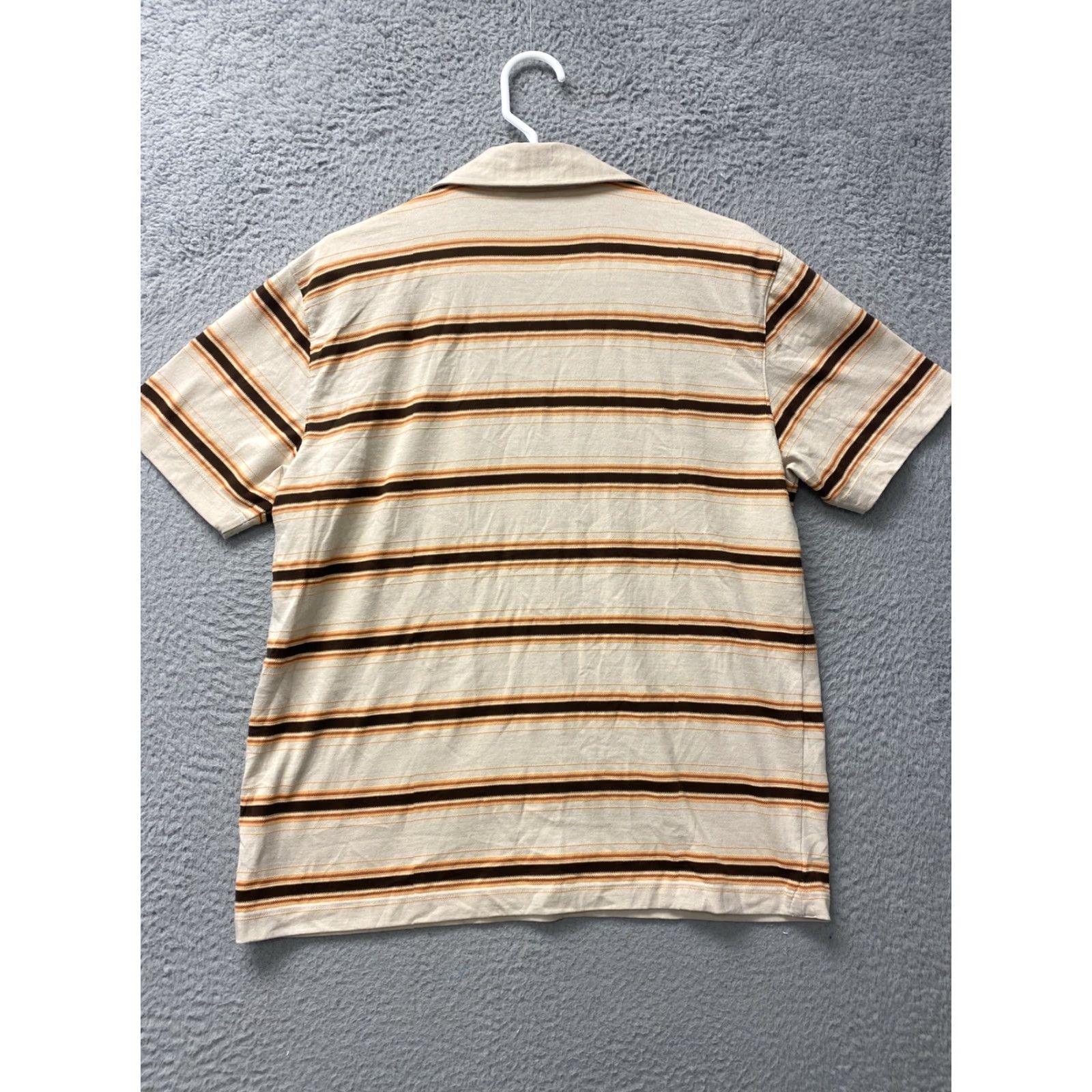 Banana Republic Banana Republic Shirt Mens M Tan Striped Polo Raised Stitching Preppy/101-14 Size US M / EU 48-50 / 2 - 7 Thumbnail
