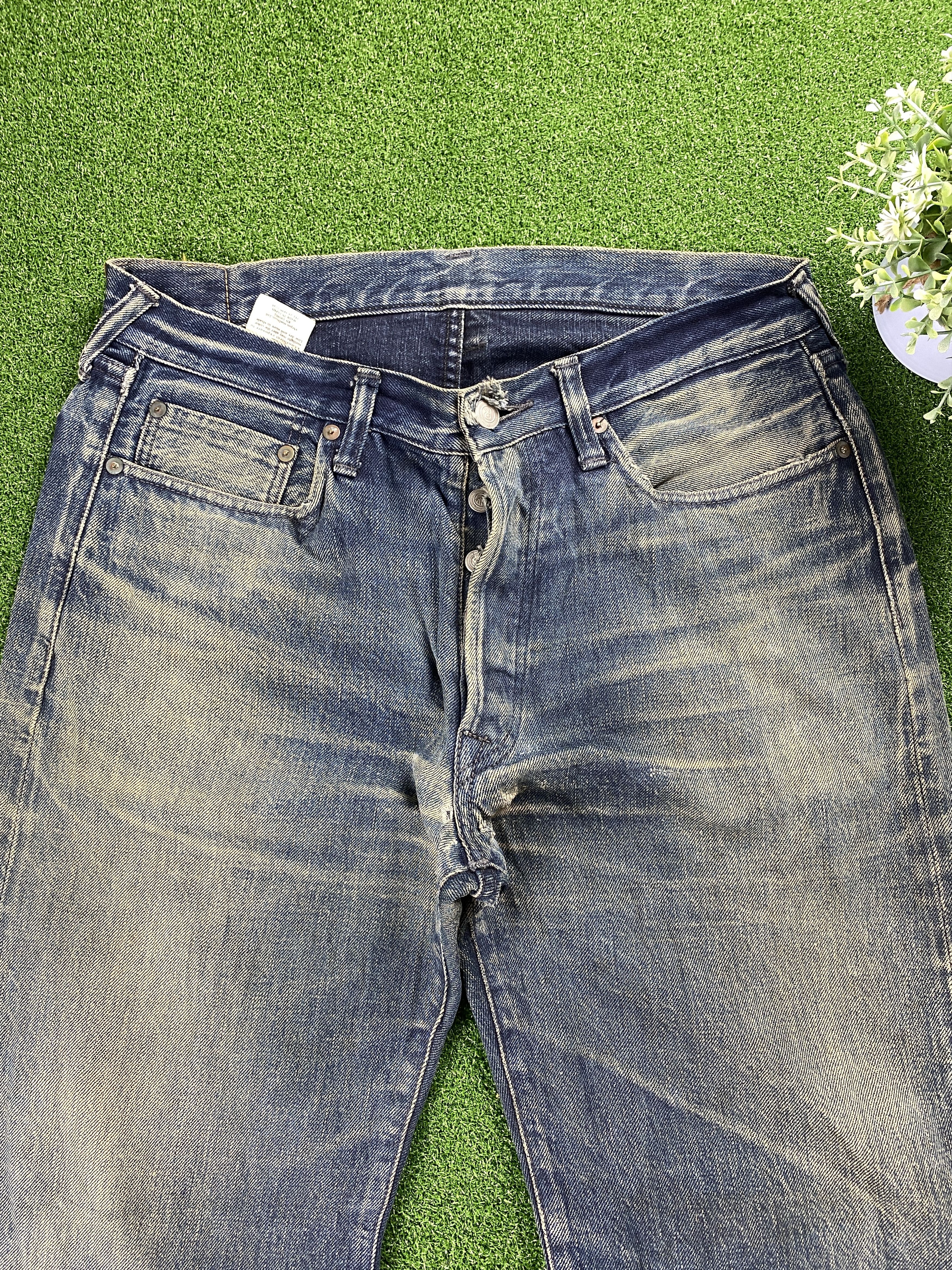Vintage 💢 Selvedge Vintage R Faded Blue Jeans CP0079 Size US 33 - 2 Thumbnail