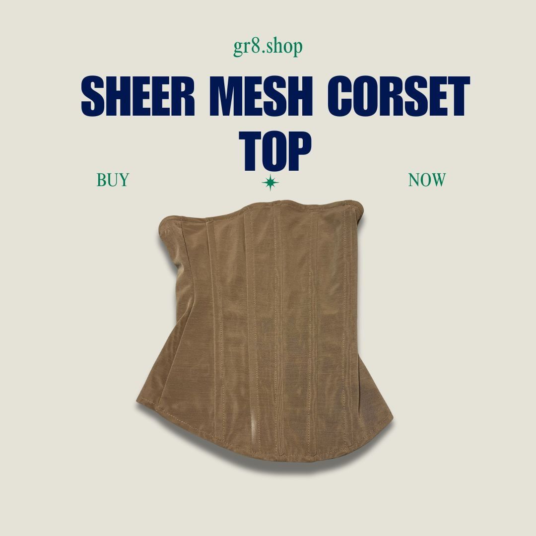 Other Sheer Mesh Corset Top XS 90% Cotton 10% Spandex Tan Straples Size XS / US 0-2 / IT 36-38 - 1 Thumbnail