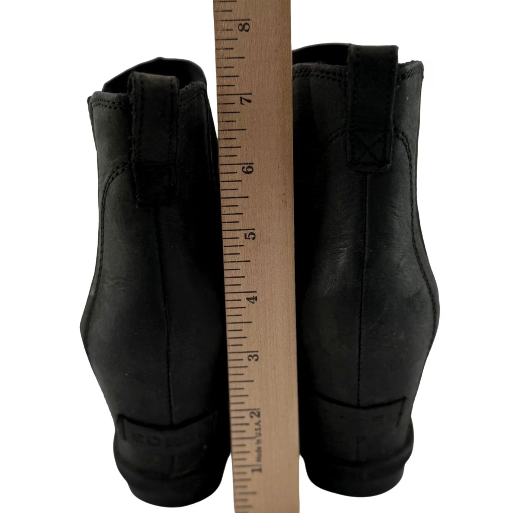 SOREL Sorel Joan of Arctic Wedge II Chelsea Waterproof Bootie - Black/Blue Nubuck, Ankle Rain Boot, Women’s 9 US, Hidden Wedge, Non-Slip Rubber Outsole Size US 10 / IT 40 - 6 Thumbnail