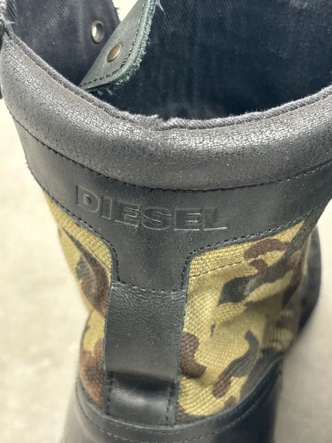 Diesel Diesel Black Leather Camouflage Military Lace-Up Boots Size US 10 / EU 43 - 15 Thumbnail
