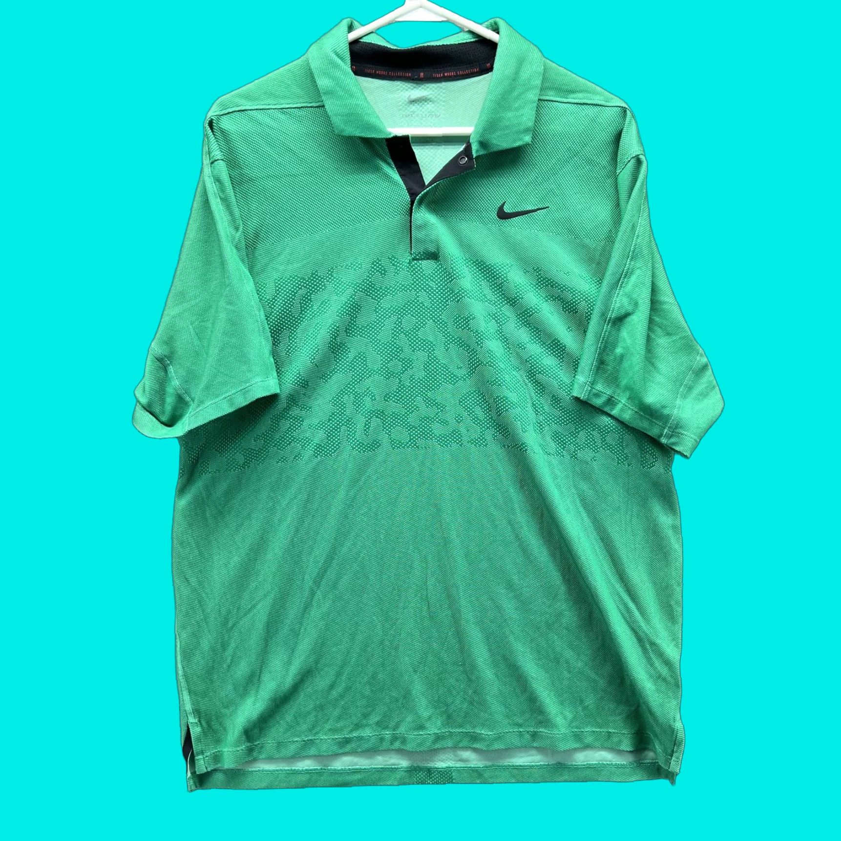 Nike Nike Tiger Woods Collection Polo Shirt Mens Large Green Geometric Dri-Fit Golf Size US L / EU 52-54 / 3 - 1 Thumbnail