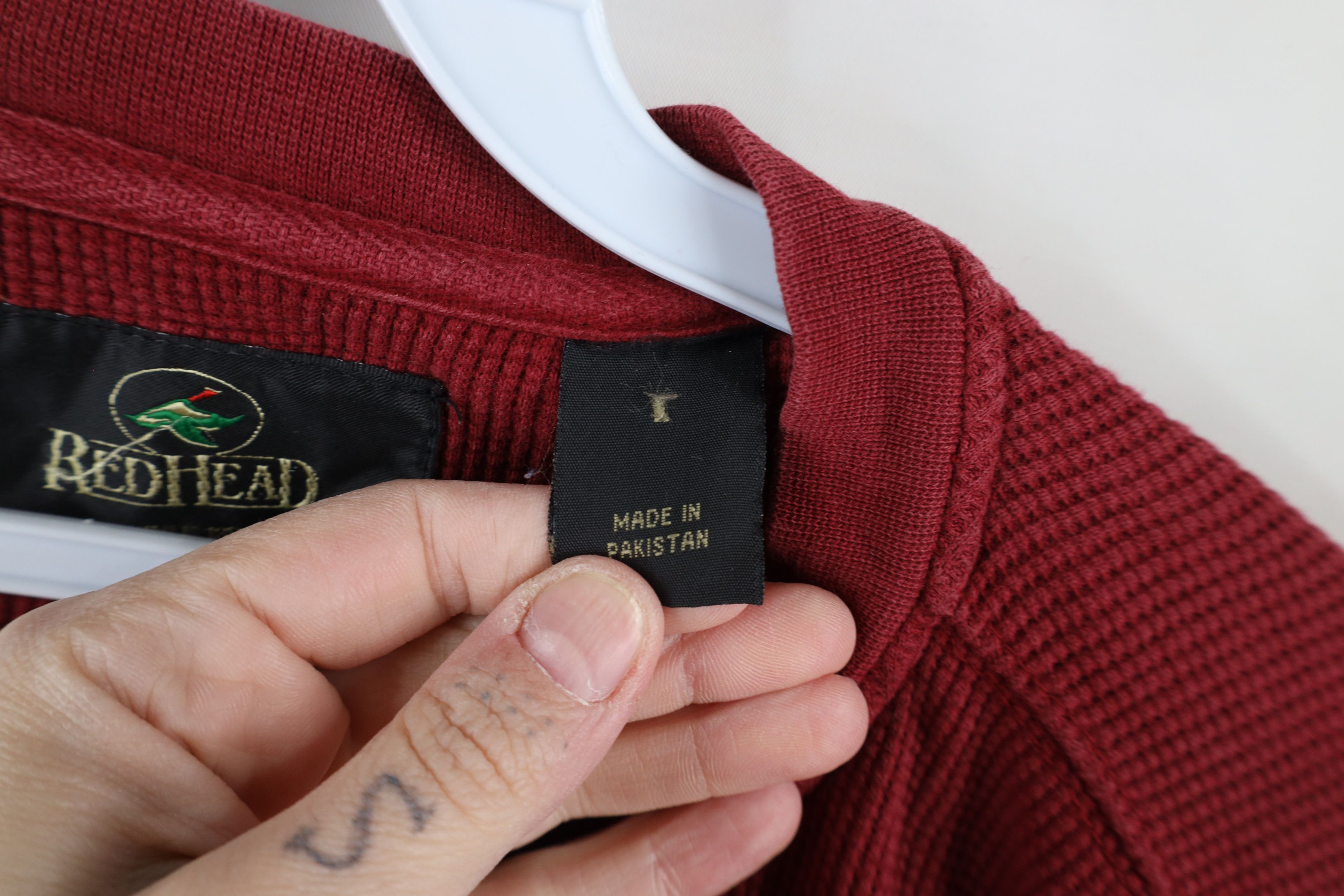 Vintage Vintage 90s Streetwear Thermal Waffle Knit Henley T-Shirt Size US L / EU 52-54 / 3 - 10 Thumbnail