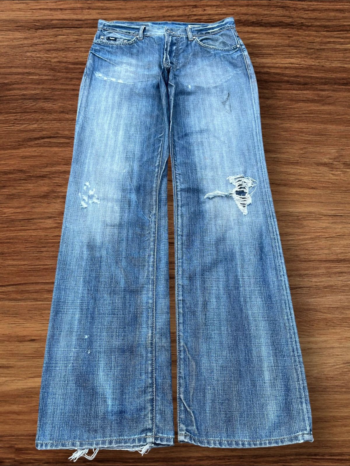 GAS × Japanese Brand Vintage Japanese Brand Blue Washed Mid Rise Wide Leg Jeans Size US 32 / EU 48 - 1 Thumbnail