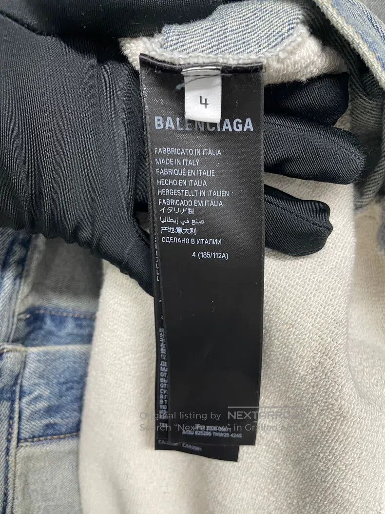 Balenciaga Balenciaga Patchwork Hooded Denim Jacket Size US XL / EU 56 / 4 - 4 Thumbnail