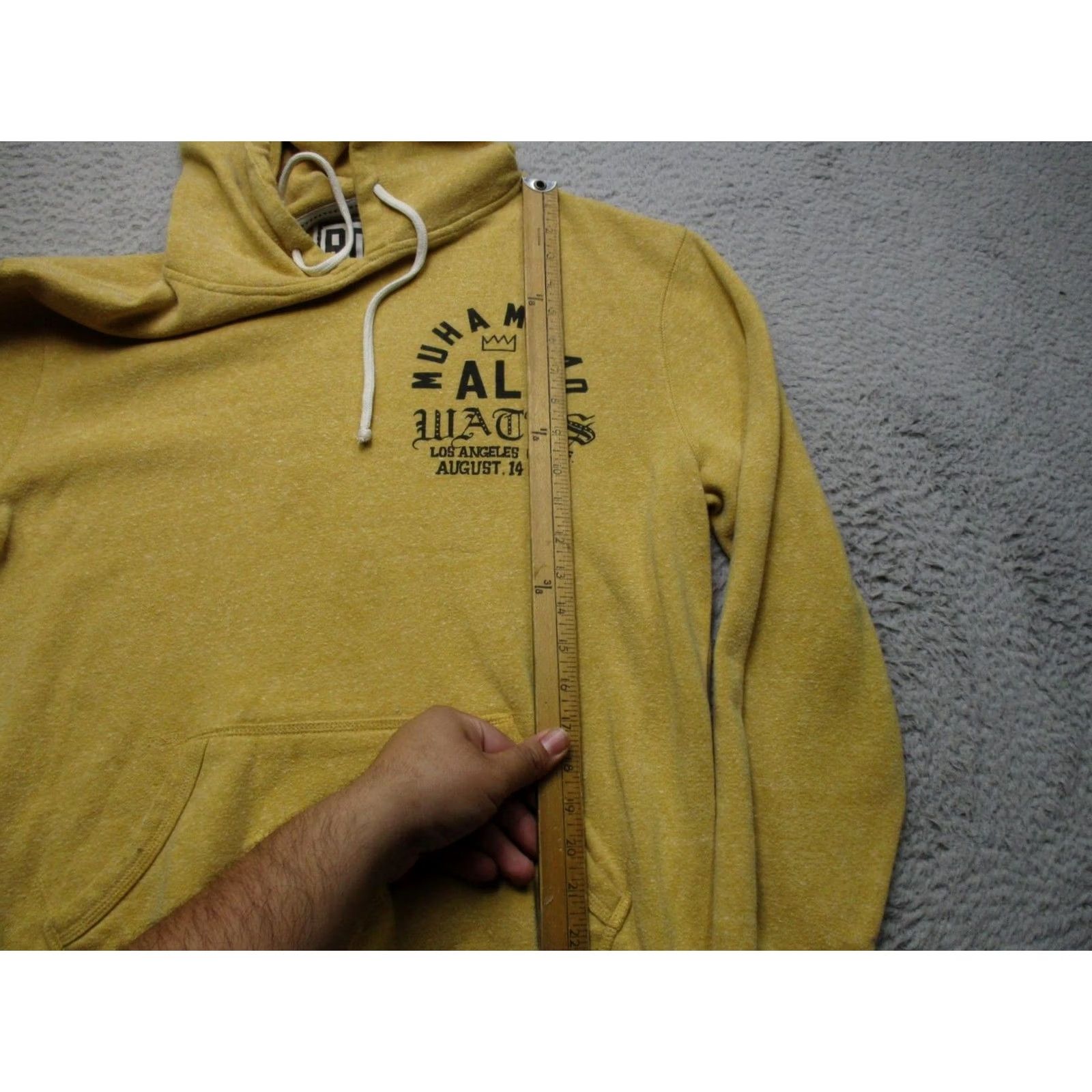 Roots Roots of Fight Hoodie Mens Medium Yellow Muhammad Ali Watts Pullover Sweatshirt Size US M / EU 48-50 / 2 - 5 Thumbnail