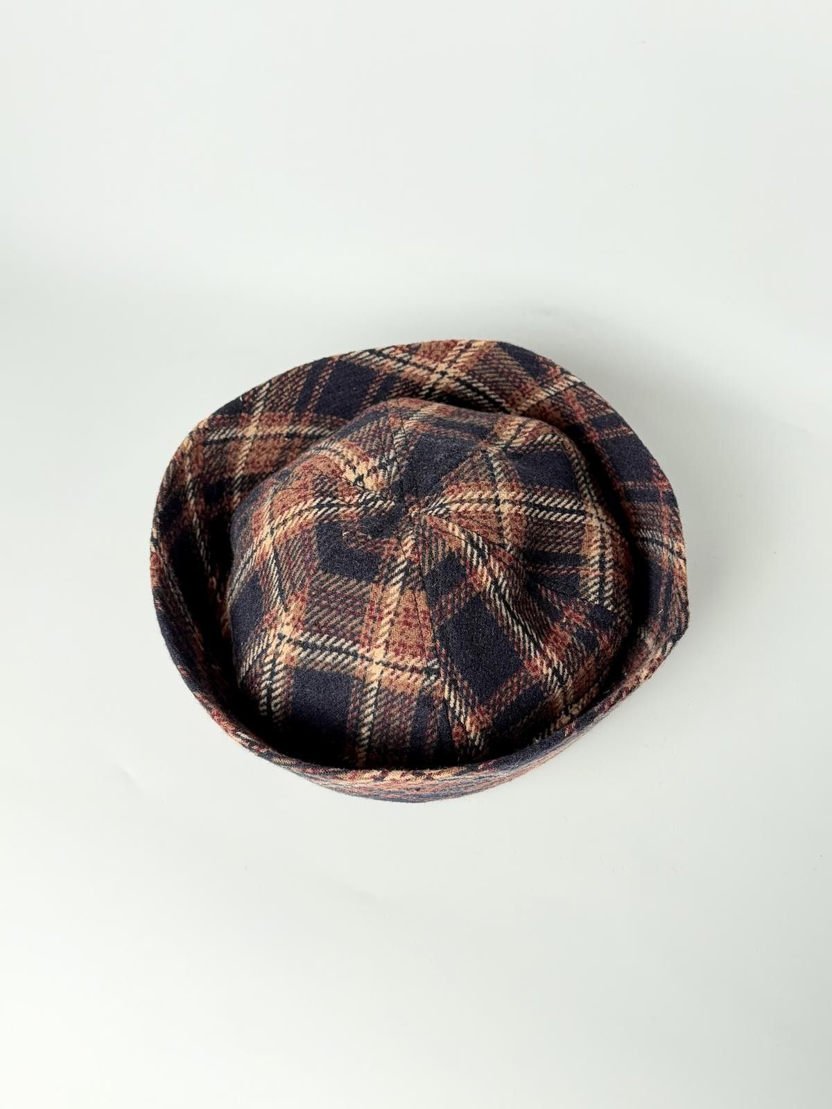 Japanese Brand Wool Blend Retro Plaid Beret Sailor Hat Y2K French Girl Size ONE SIZE - 7 Thumbnail