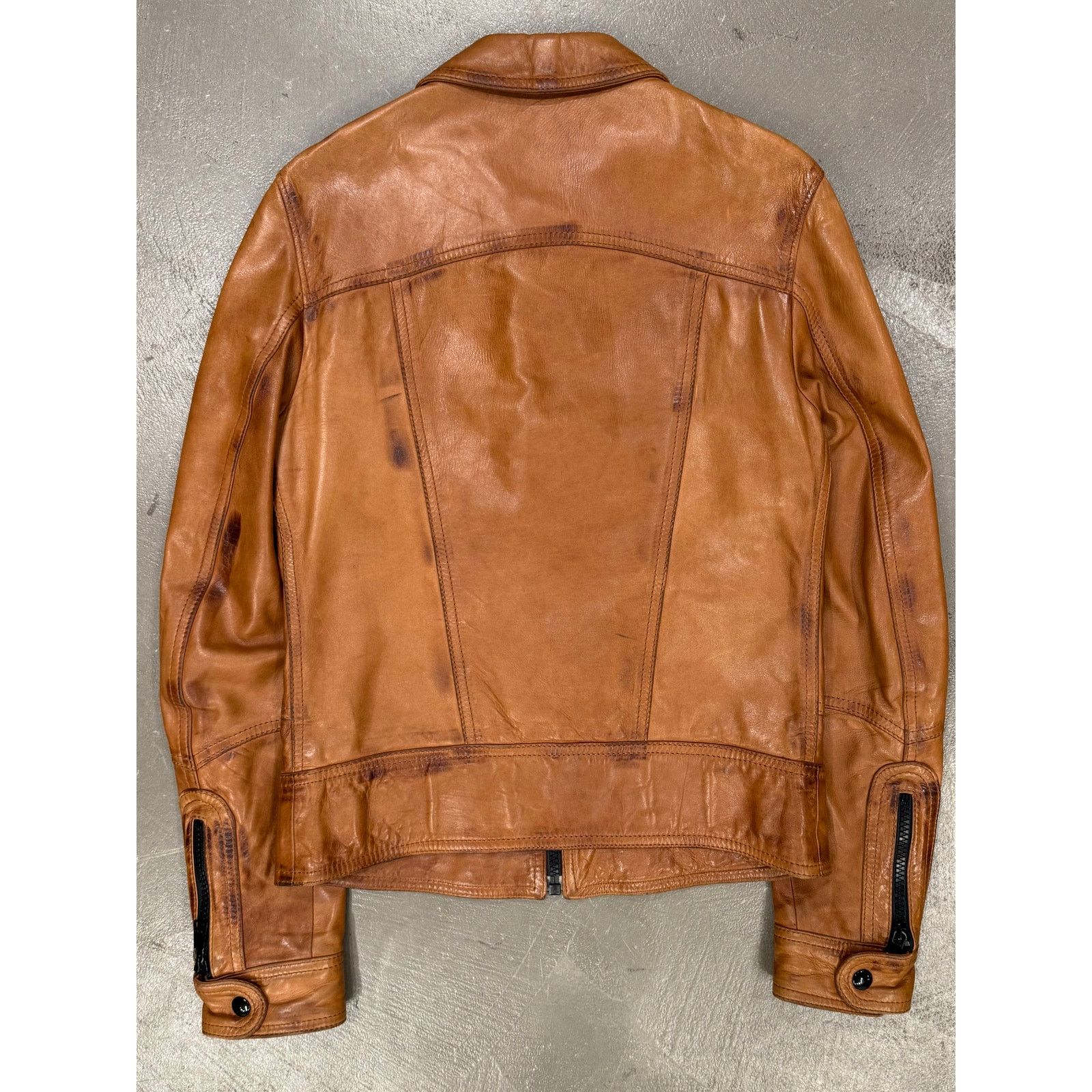 Dolce & Gabbana 2000s Dolce & Gabbana stained rust leather jacket Size XL / US 12-14 / IT 48-50 - 2 Thumbnail