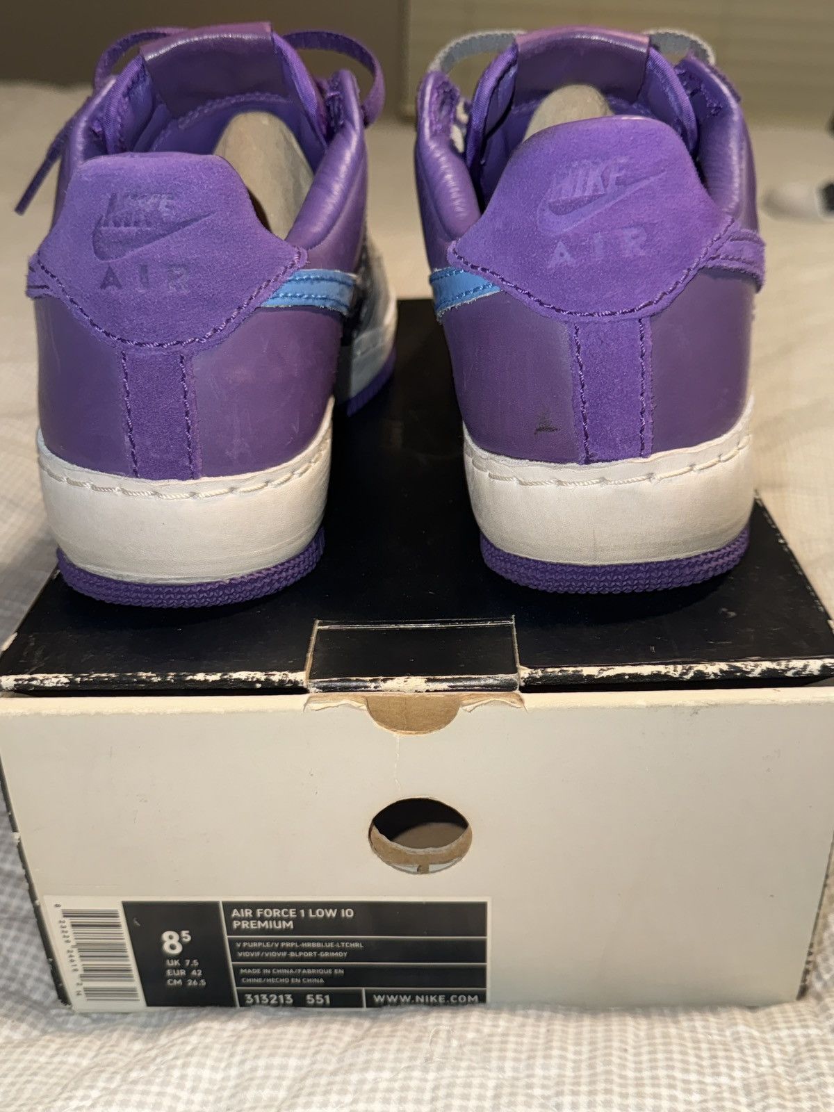 Nike × Undefeated Nike Air Force 1 Low ‘Undefeated Purple’ Size US 8.5 / EU 41-42 - 4 Thumbnail