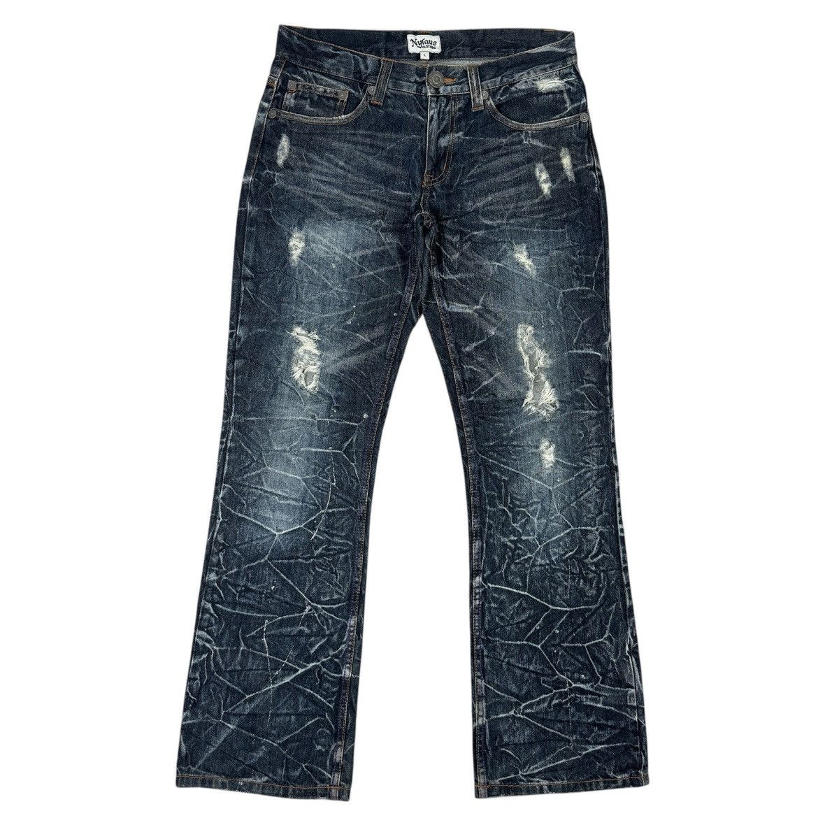 If Six Was Nine Flare - 2000s Distressed Nylaus Jeans Size US 31 - 1 Thumbnail