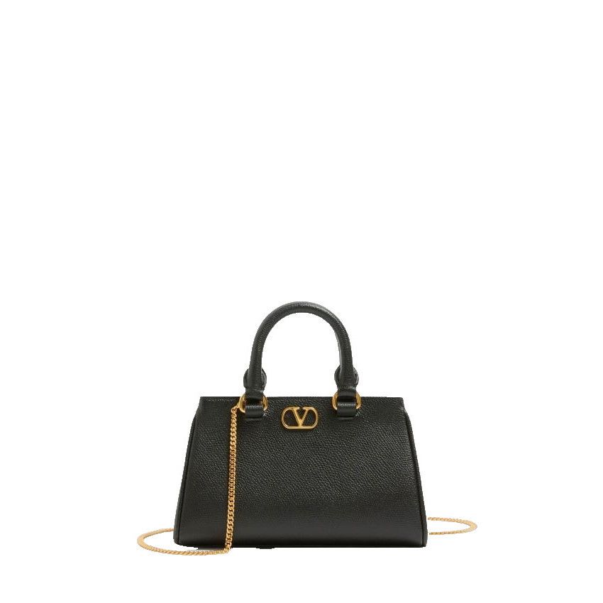 Valentino VALENTINO GARAVANI VLogo Signature Black Grainy Calfskin Min Size ONE SIZE - 1 Thumbnail