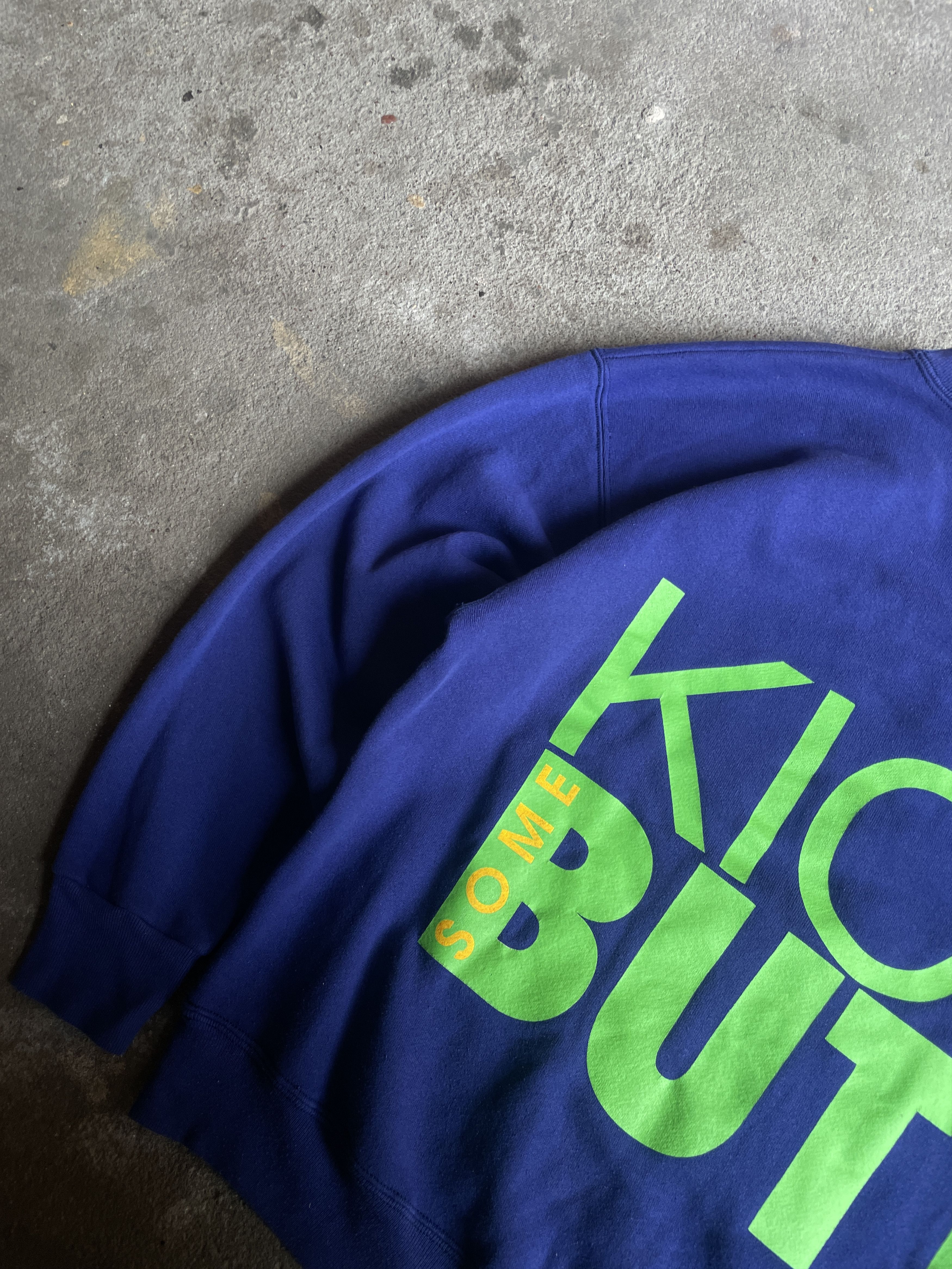 Nike × Vintage 80s Vintage Nike Sweatshirt crewneck Rare kick some butt Size US M / EU 48-50 / 2 - 2 Thumbnail