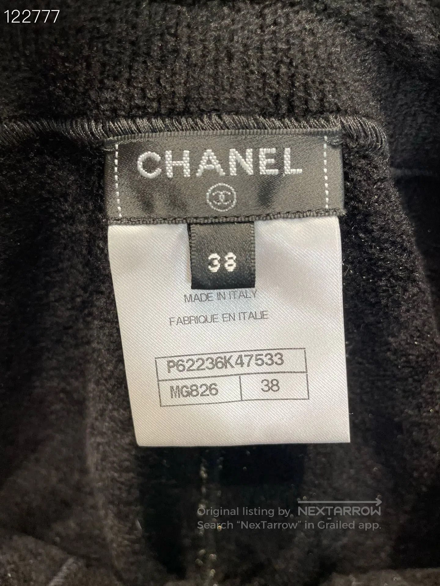Chanel Chanel Quilted Velvet Black Trousers. Size 37" - 3 Thumbnail