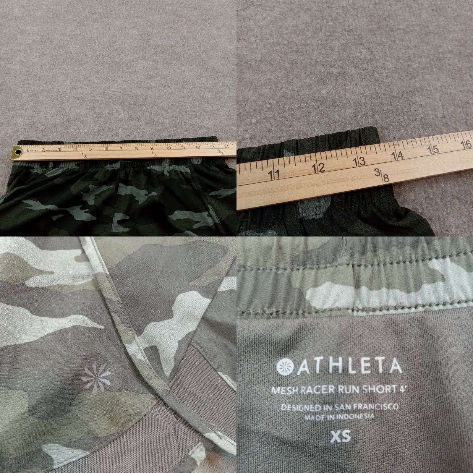 Athleta Athleta Womens Extra Small XS Green Camo Athletic Shorts Elastic Waist Size 26" / US 2 / IT 38 - 8 Thumbnail