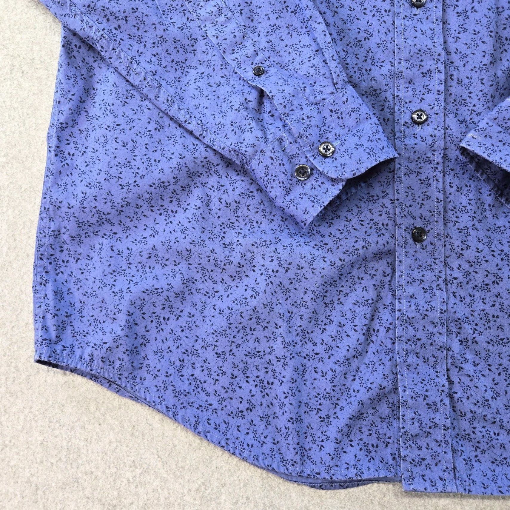 Vintage Turnbury Shirt Mens M Blue Floral Long Sleeve Button Up Cotton Regular Fit Size US M / EU 48-50 / 2 - 5 Thumbnail