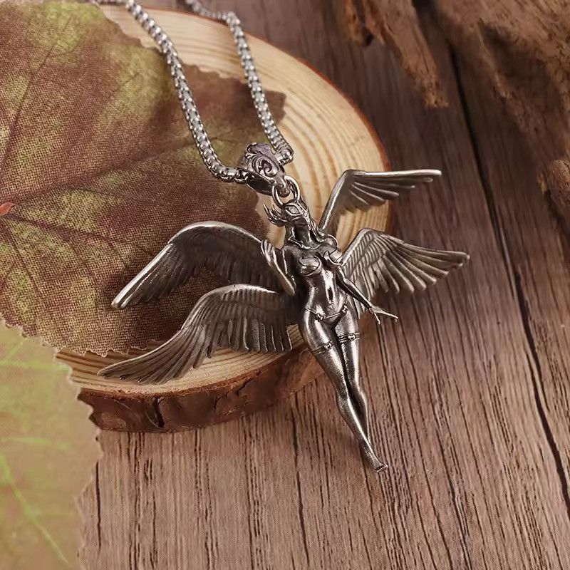 Jewelry Sexy Angel Necklace Punk Chain Size ONE SIZE - 4 Thumbnail