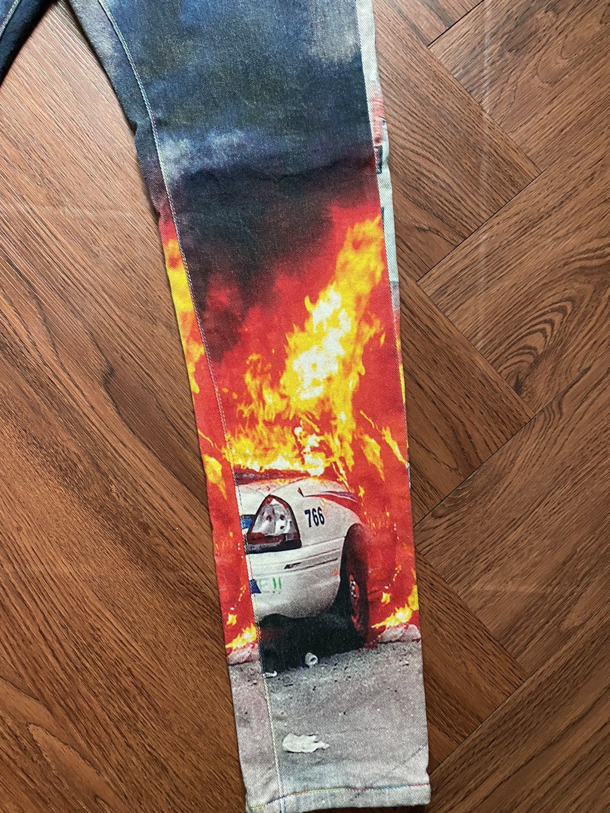 Embellish Embellish Fullprint Exploded Car Pants Size US 37 - 7 Thumbnail